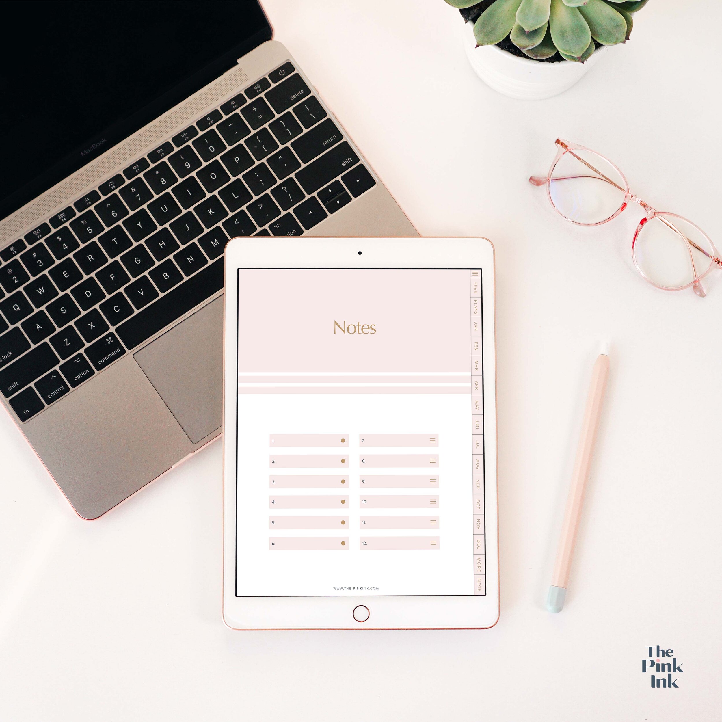 Essential Notebook in Pink by the Pink Ink. Do you want to increase your daily productivity with digital planning? Then this digital notebook is for you This beautiful minimal design will make note taking on your digital planner that much more fun! …