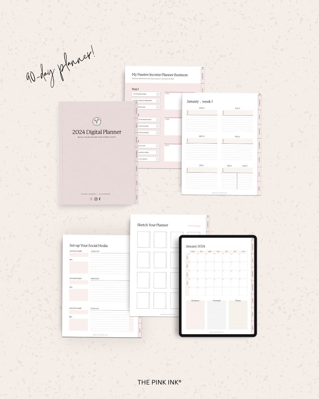 Unsure where to begin or how to stay focused on your goals? 🙃⁠
⁠
My 2024 Digital Planner for Creatives has got you covered! ✨ ⁠
⁠
From defining your niche to crafting your vision and taking strategic action, this planner and workbook combo provides 