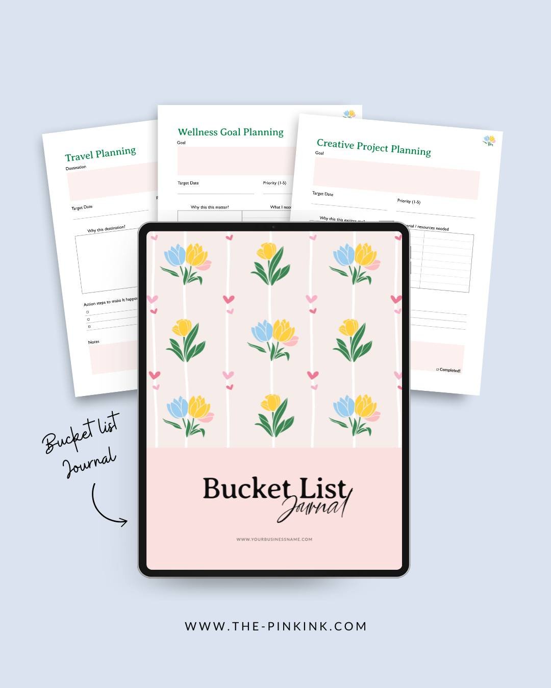 You need a product to sell on Etsy this week.

You don't have 6 hours to design it.

The Bucket List Journal PLR is ready in 20 minutes.
✓ 18-page journal
✓ Editable in Canva and Affinity Publisher
✓ Sell as your own

Sound familiar?
👉 You've been &
