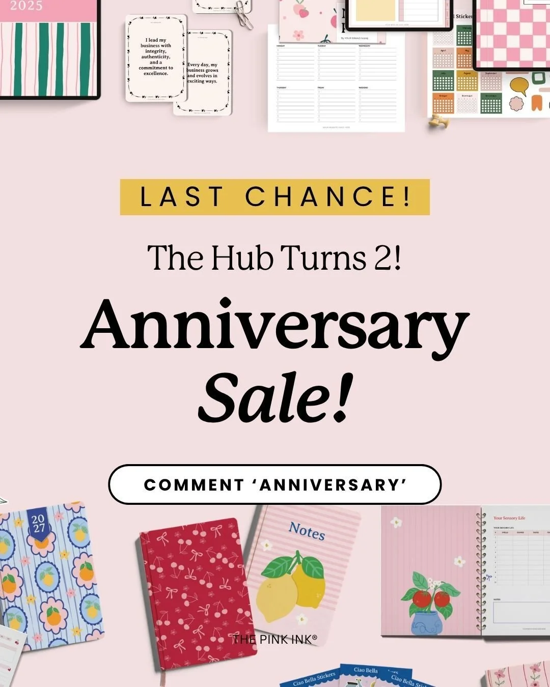 Last call 🎉

The Hub&rsquo;s 2-Year Anniversary Sale ends TODAY.

If you&rsquo;ve been thinking about joining, this is your final chance to grab the anniversary offers, bonuses, and choose the option that fits your business best.

Spend less time st