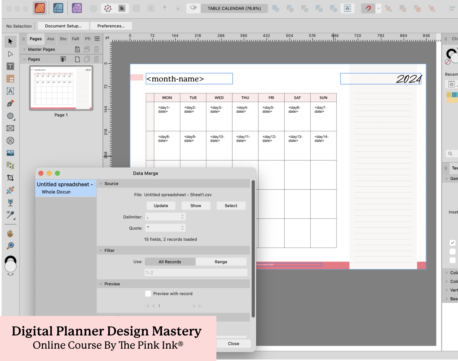 Affinity Publisher for Digital Planner Design — The Pink Ink