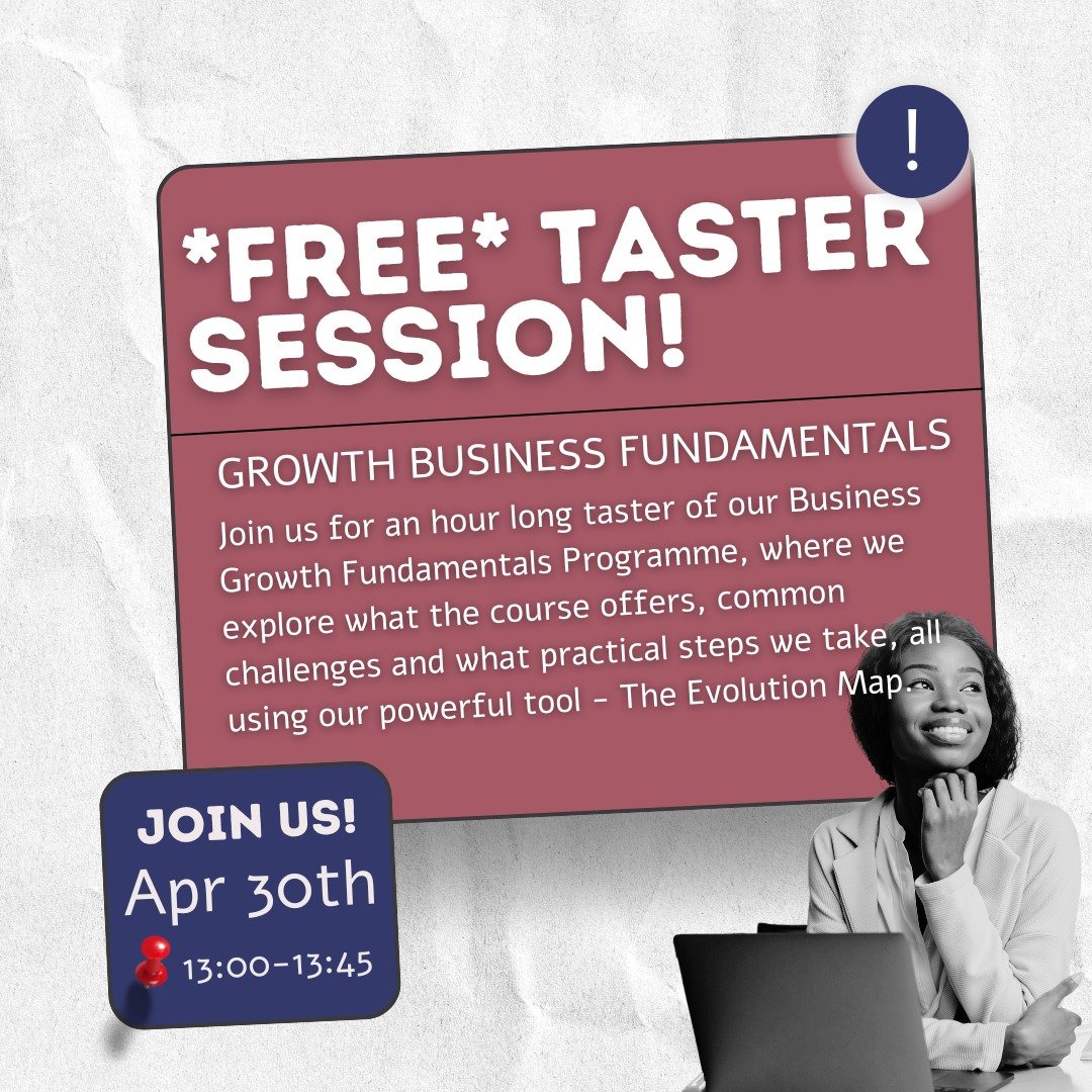 We're running our Growth Business Fundamentals Taster session again! 🧠

Join us for a journey that will dive deep into the entrepreneurial mindset, the tools necessary to validate your business model and loads of infrastructure practicals. Working f