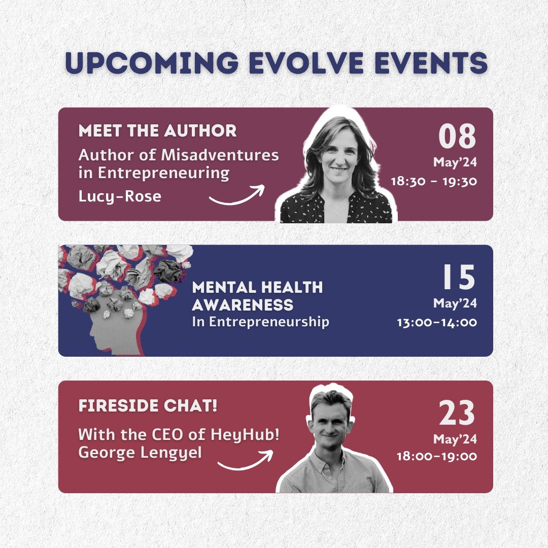 May, we're ready for you! 🚀 Check out our upcoming events this month! 

📚Meet the Author, Lucy Rose! We will be catching up with Lucy-Rose, co-founder of @esparkuk and author of Misadventures in Entrepreneuring. 

🧠Mental Health Awareness in Entre