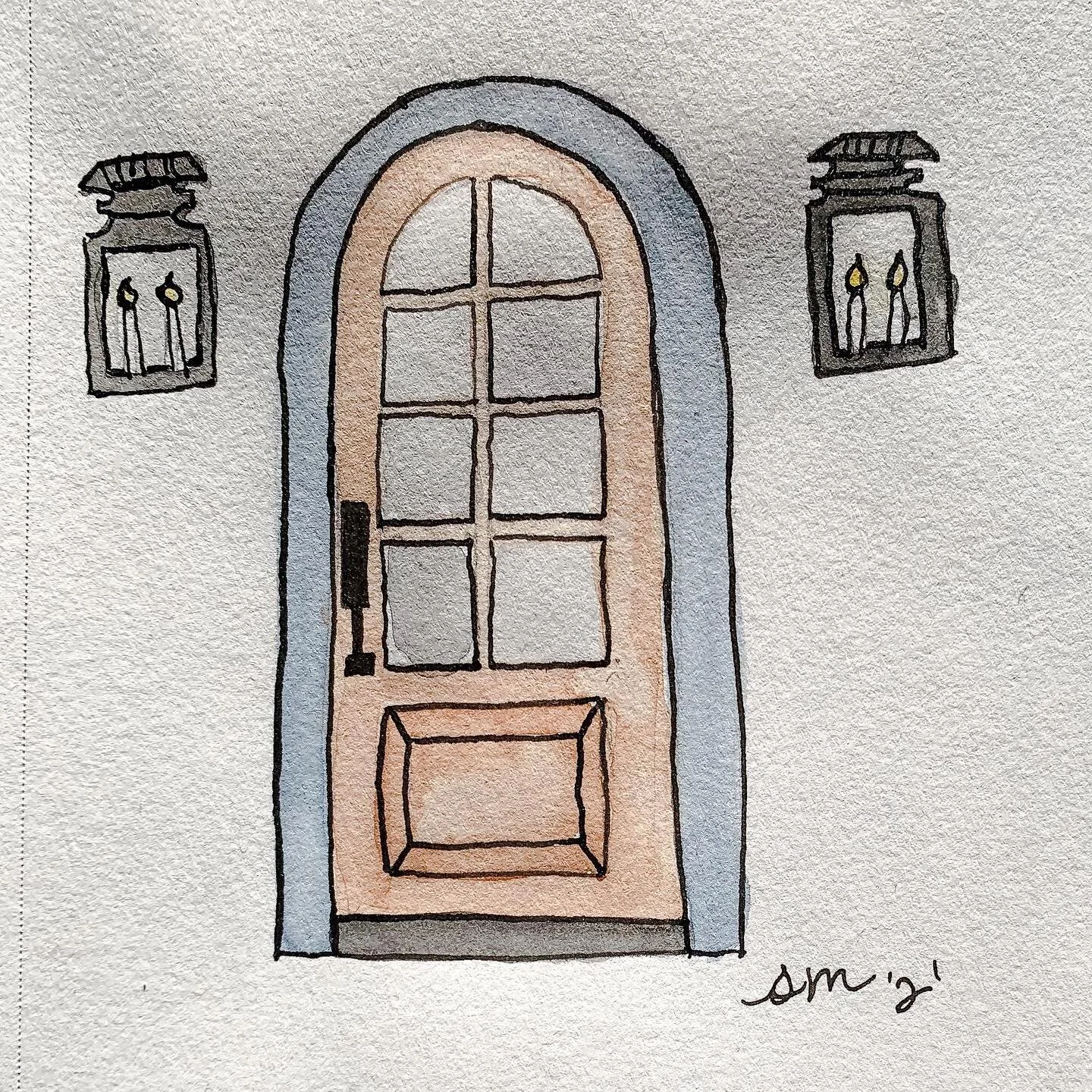 Today I&rsquo;m sharing a project I&rsquo;m looking forward to completing during March. I am challenging myself to paint &ldquo;A Door a Day&rdquo;! I&rsquo;ve wanted to play with a more illustrative style in my paintings and I thought this would be 