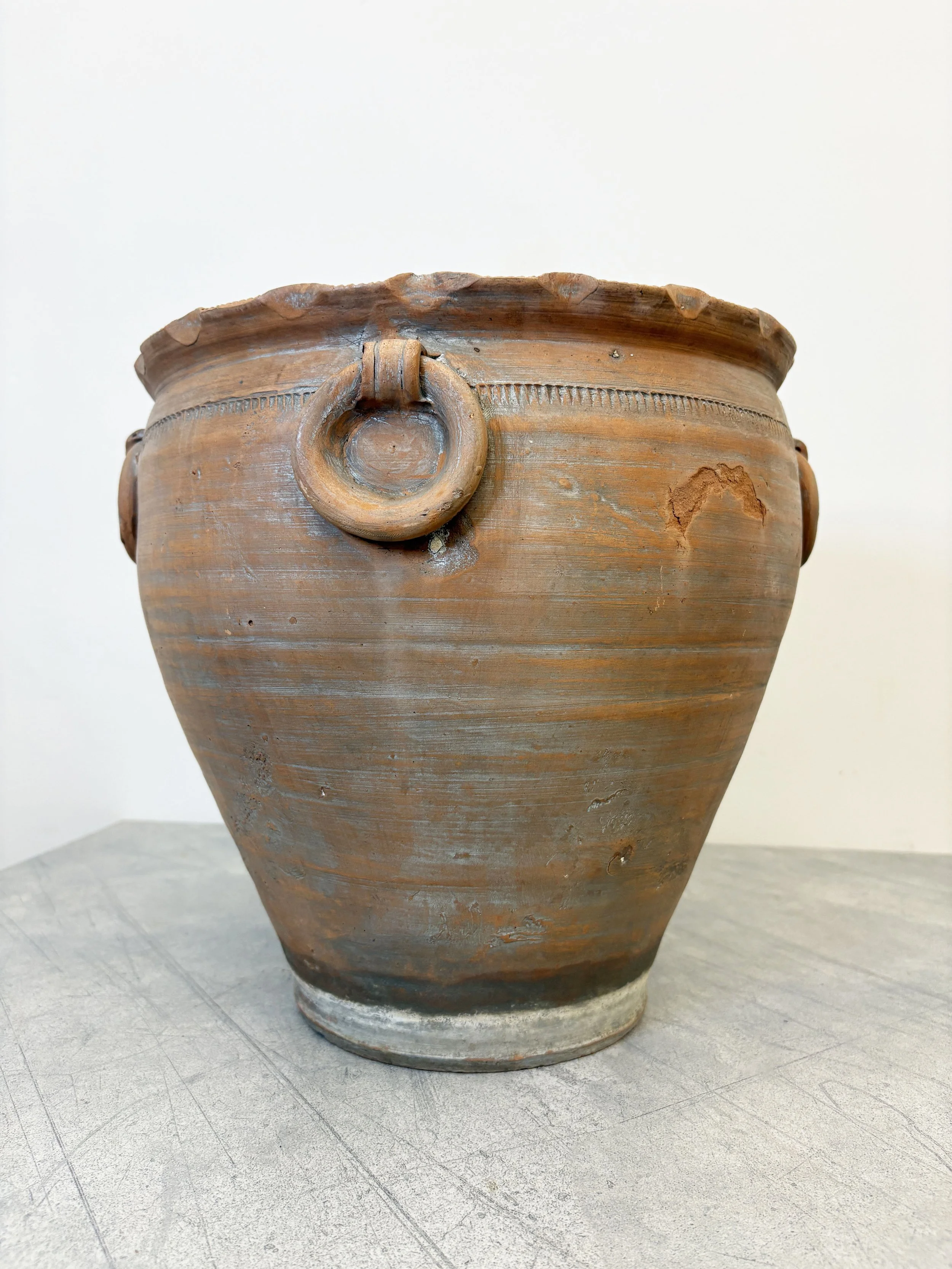 antique rustic ceramic plant pot