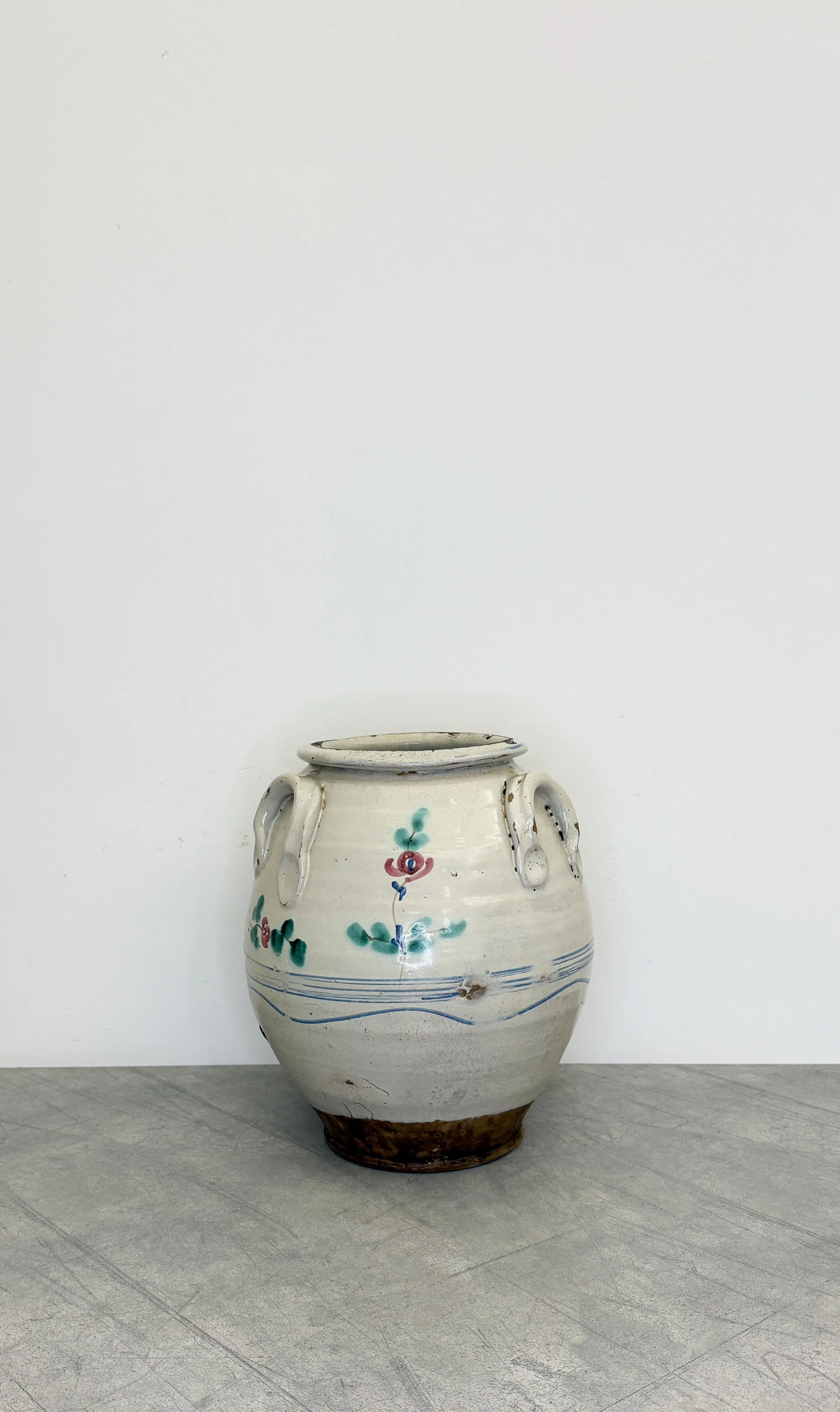 hand painted floral confit pot Basilicata