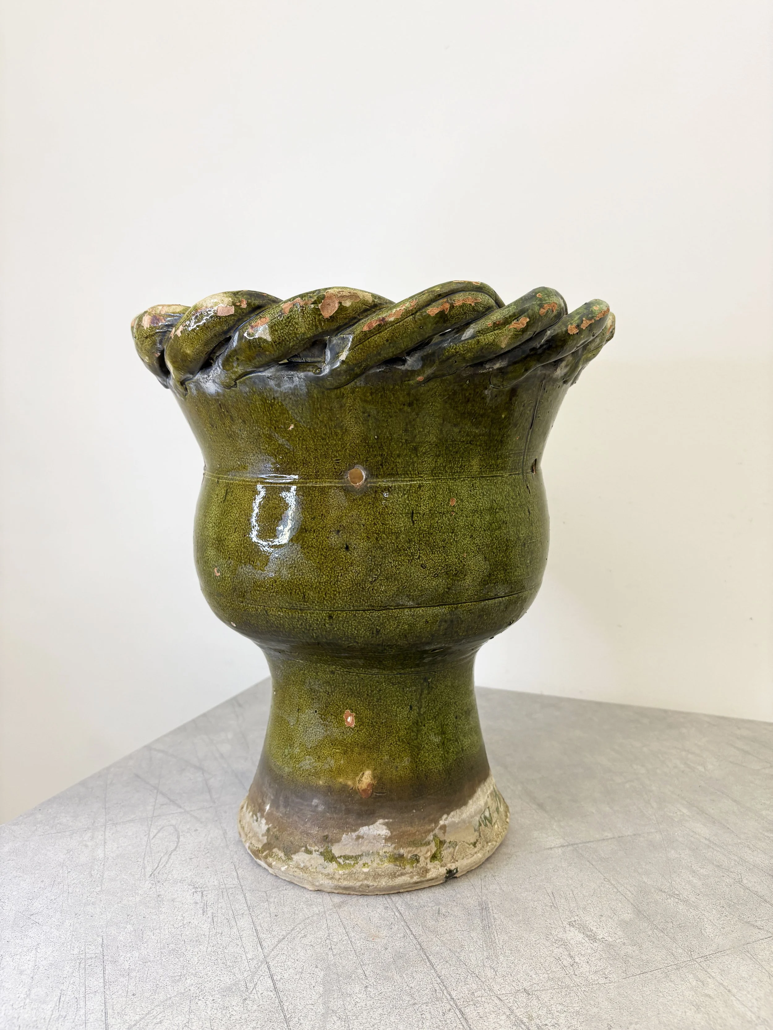 green ceramic plant pot Puglia