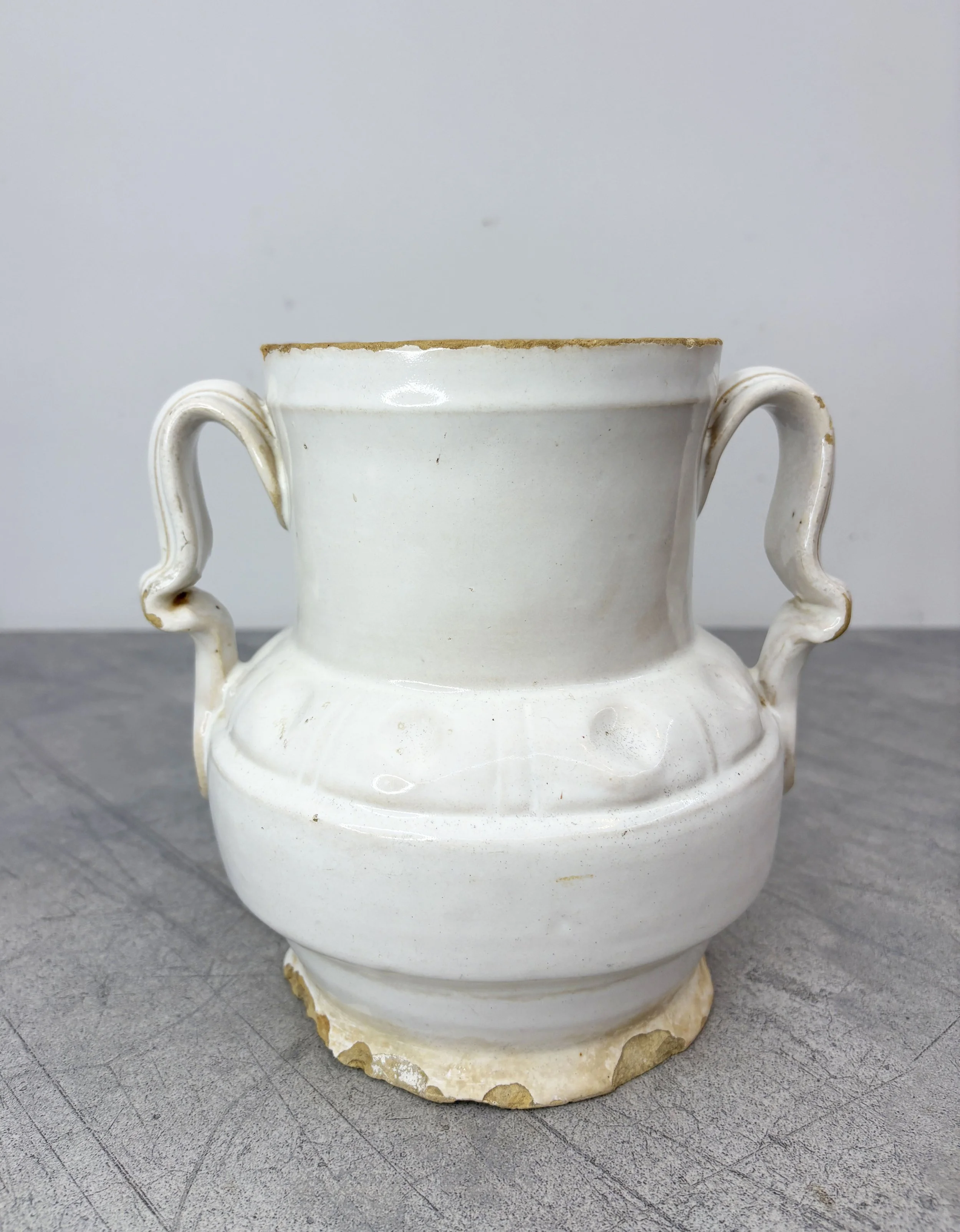 antique white glazed vase Puglia