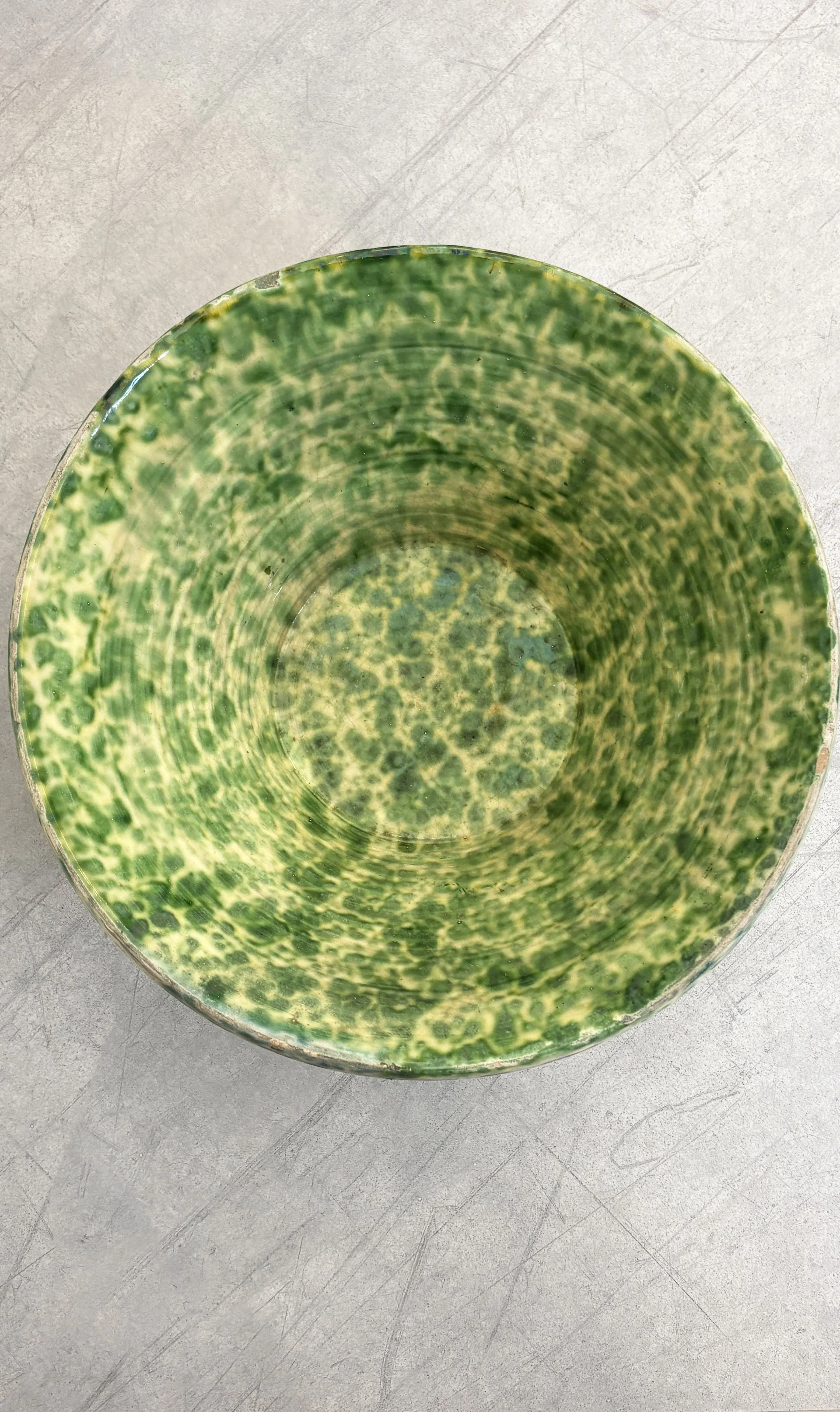 Antique Pistachio Green Splatter Passata Bowl