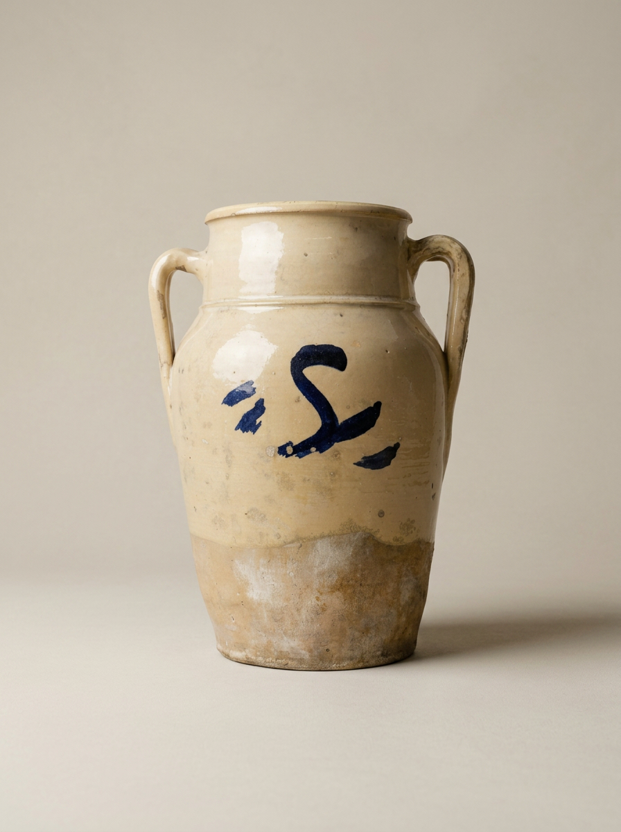 large vase with blue tree of life design