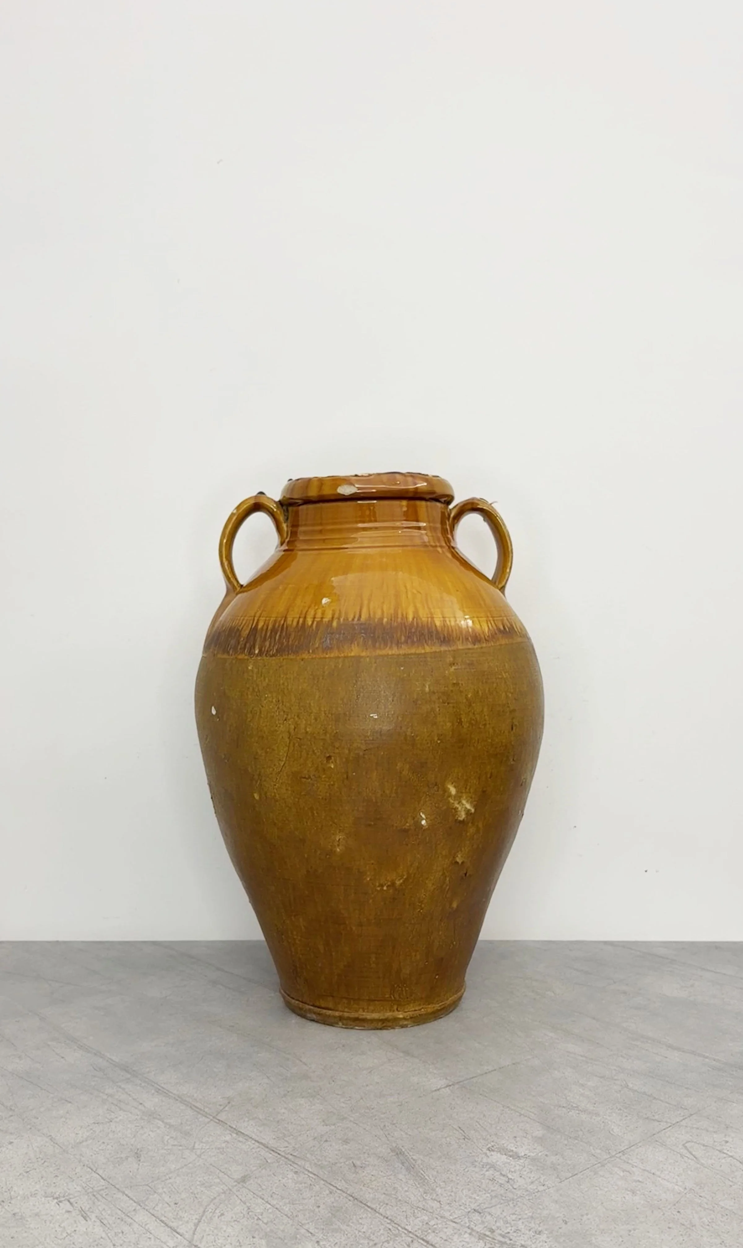 Antique Yellow Half Glaze Vase