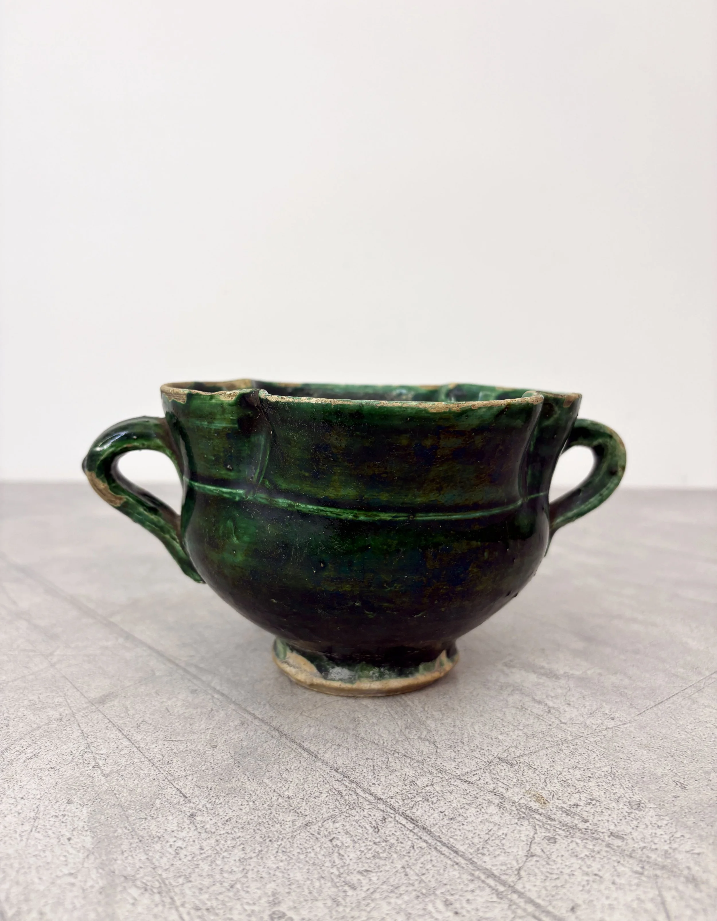 Italian green glazed ceramic cup