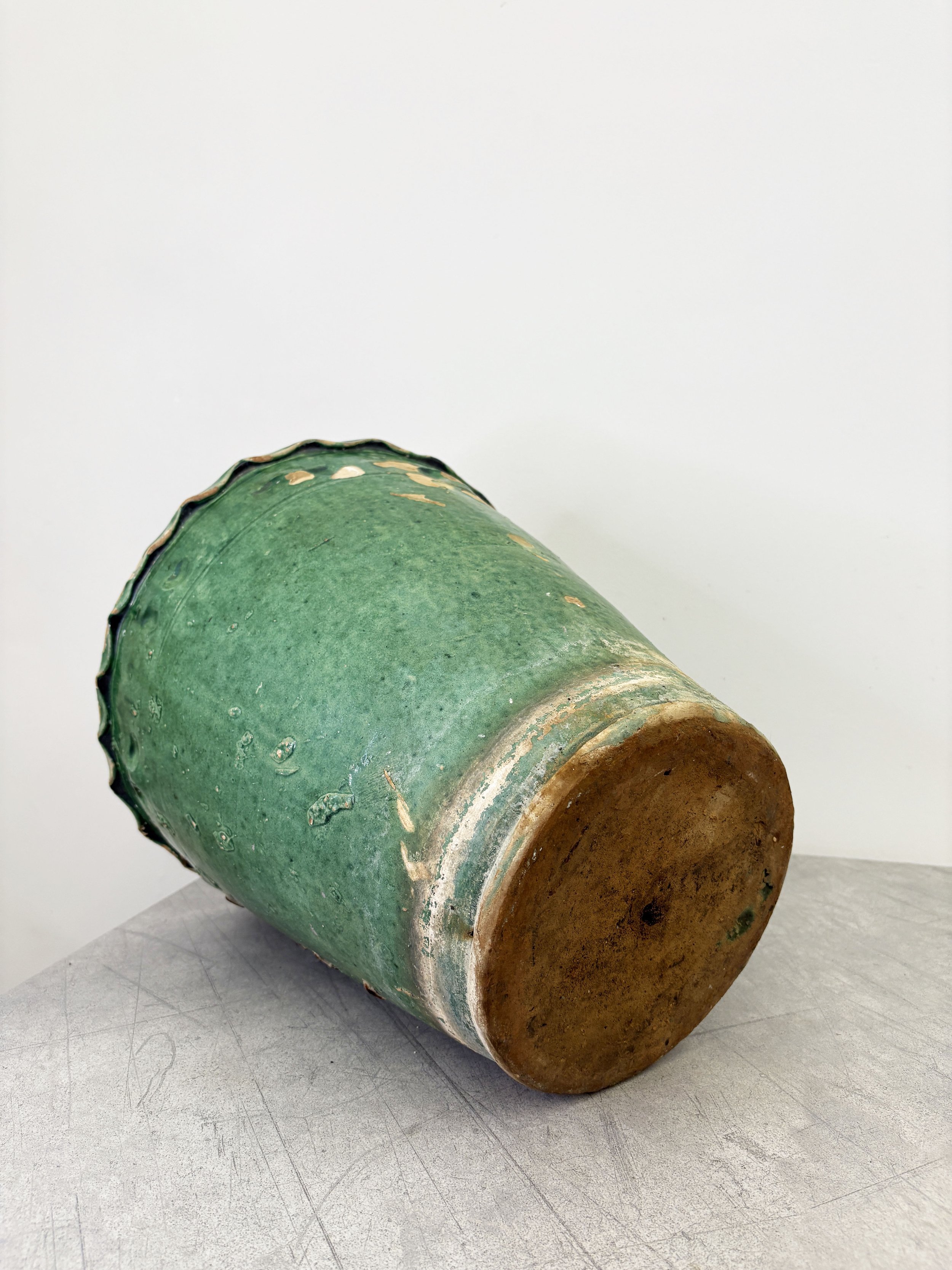 large green rustic plant pot