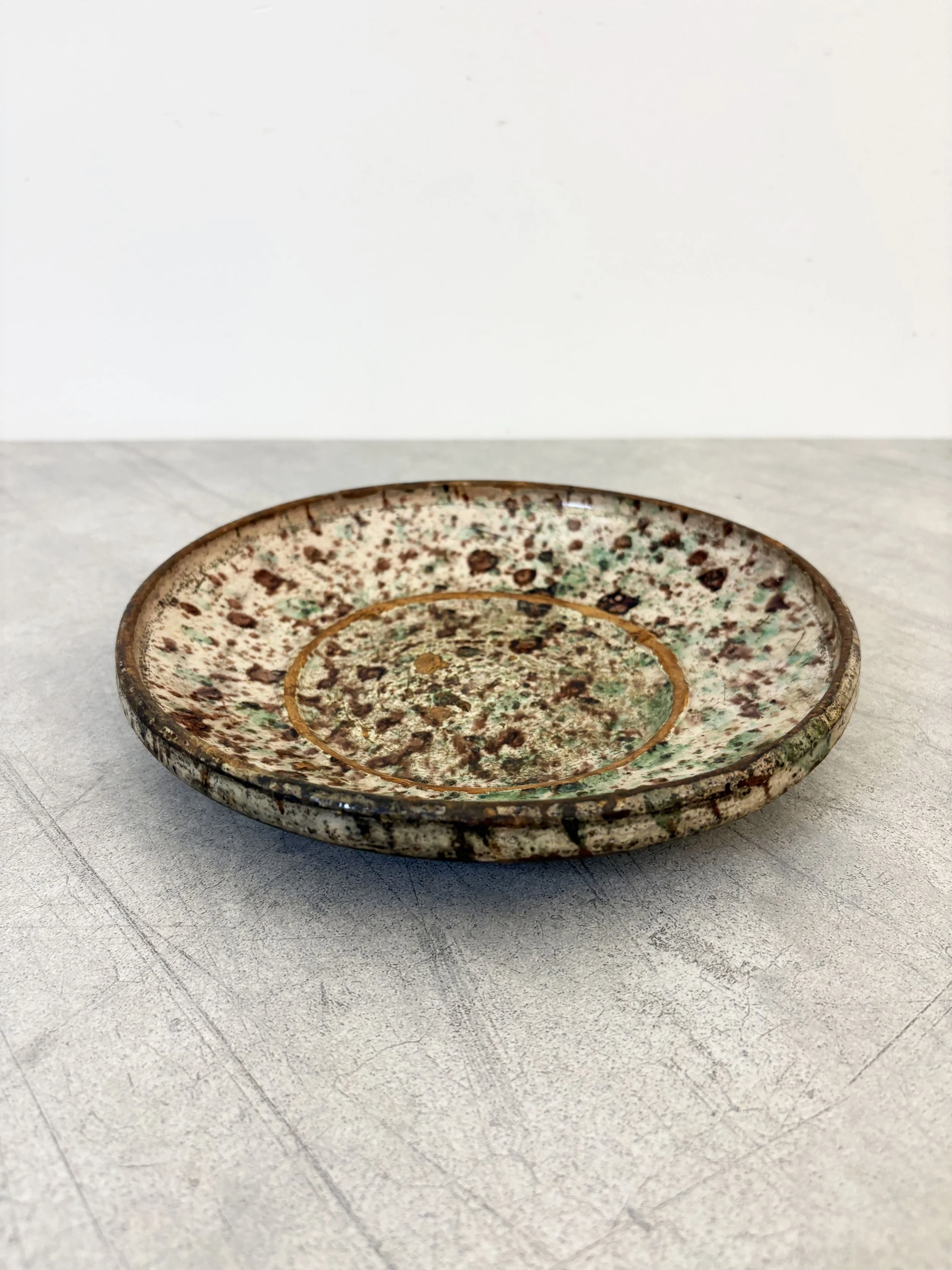 antique speckle glaze plate