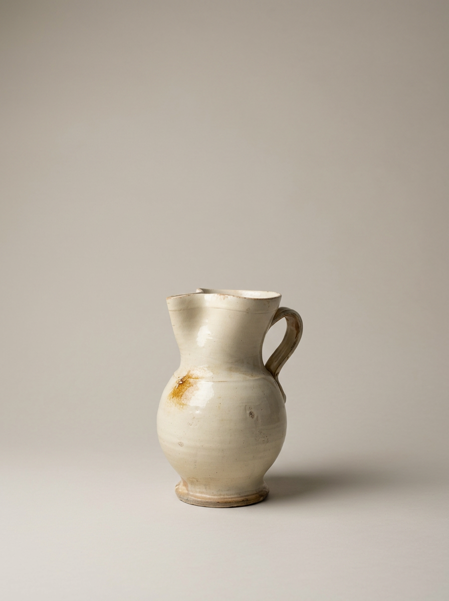 ivory white glaze ceramic jug Puglia