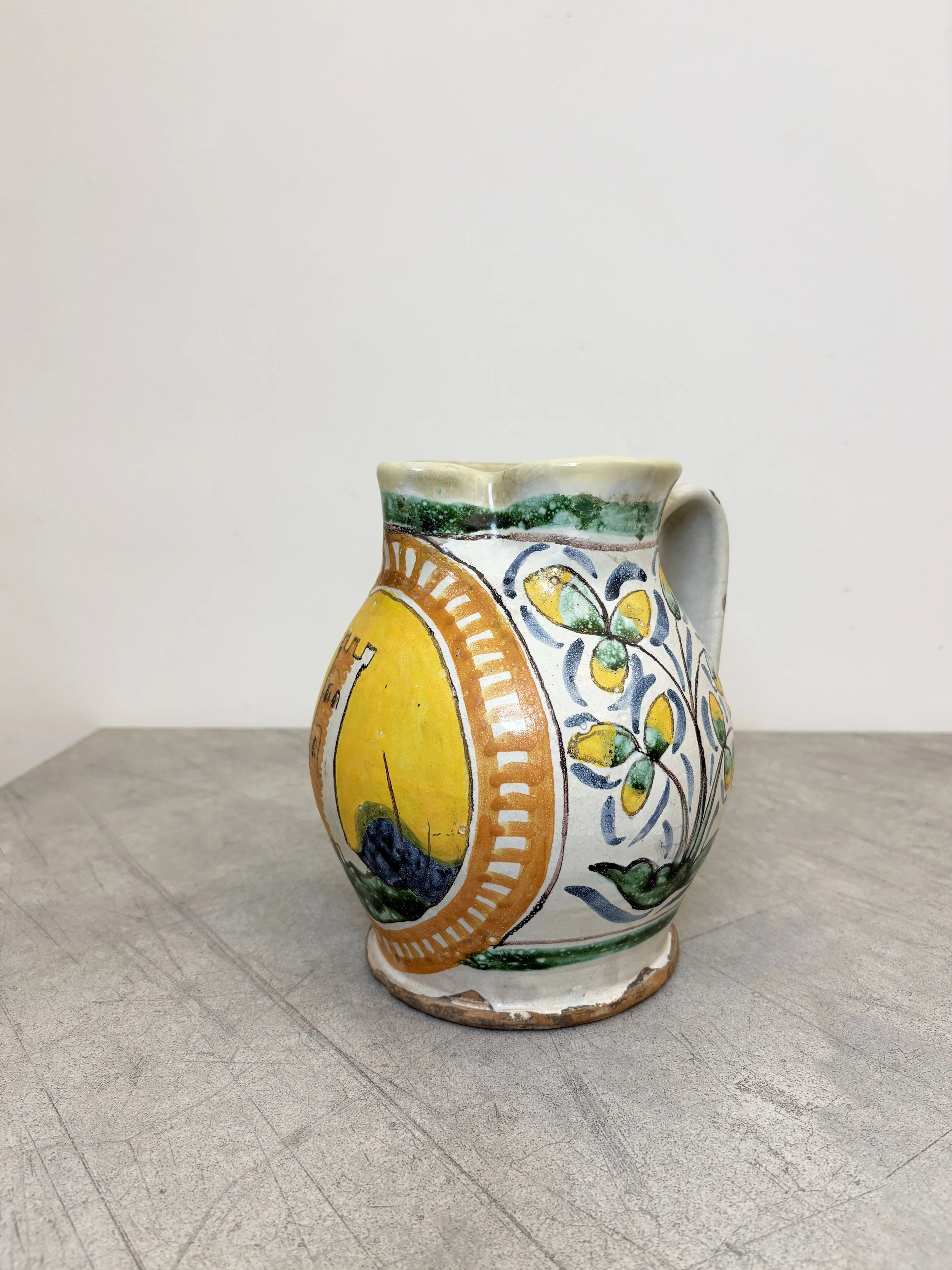 antique hand painted Italian jug.