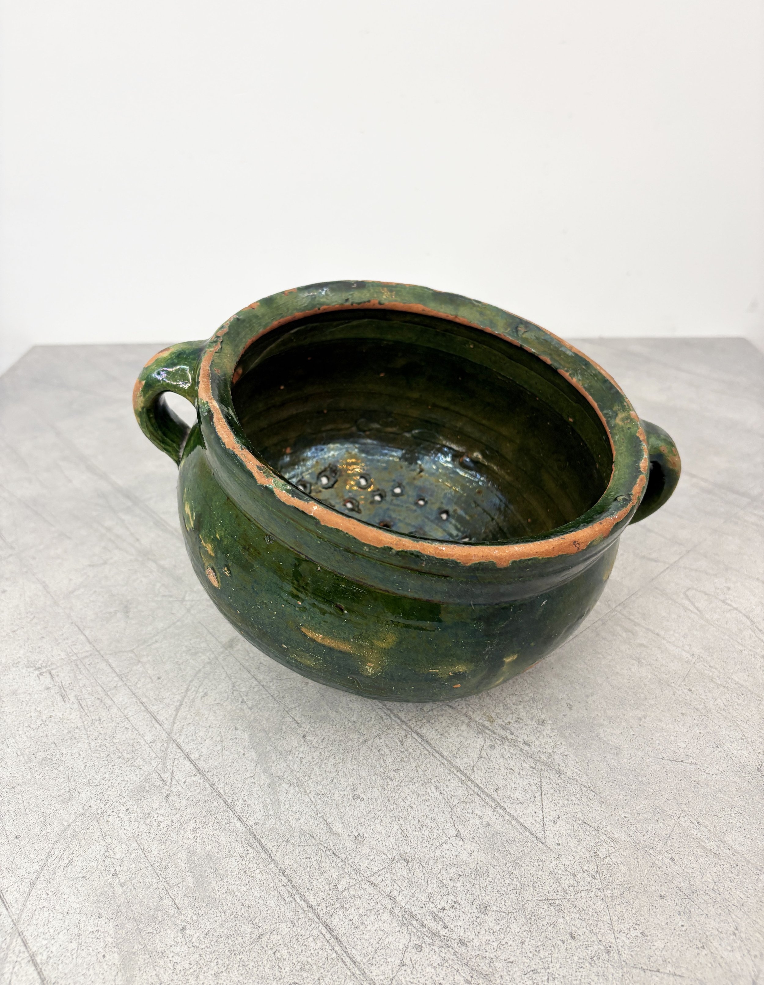 antique green colander Puglia