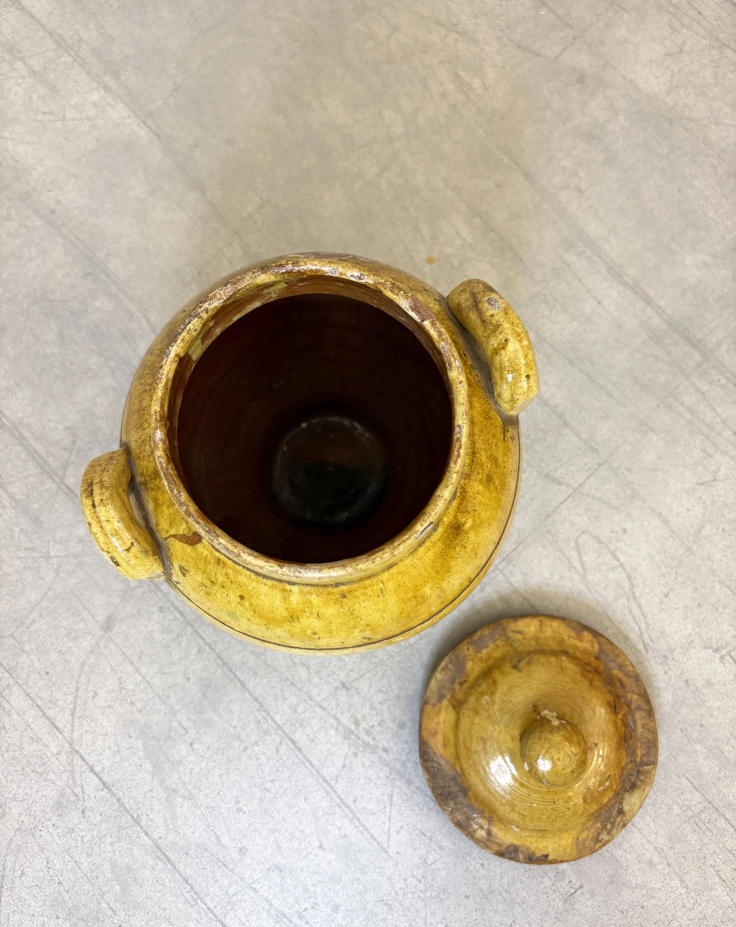 vintage Italian terracotta pot with lid