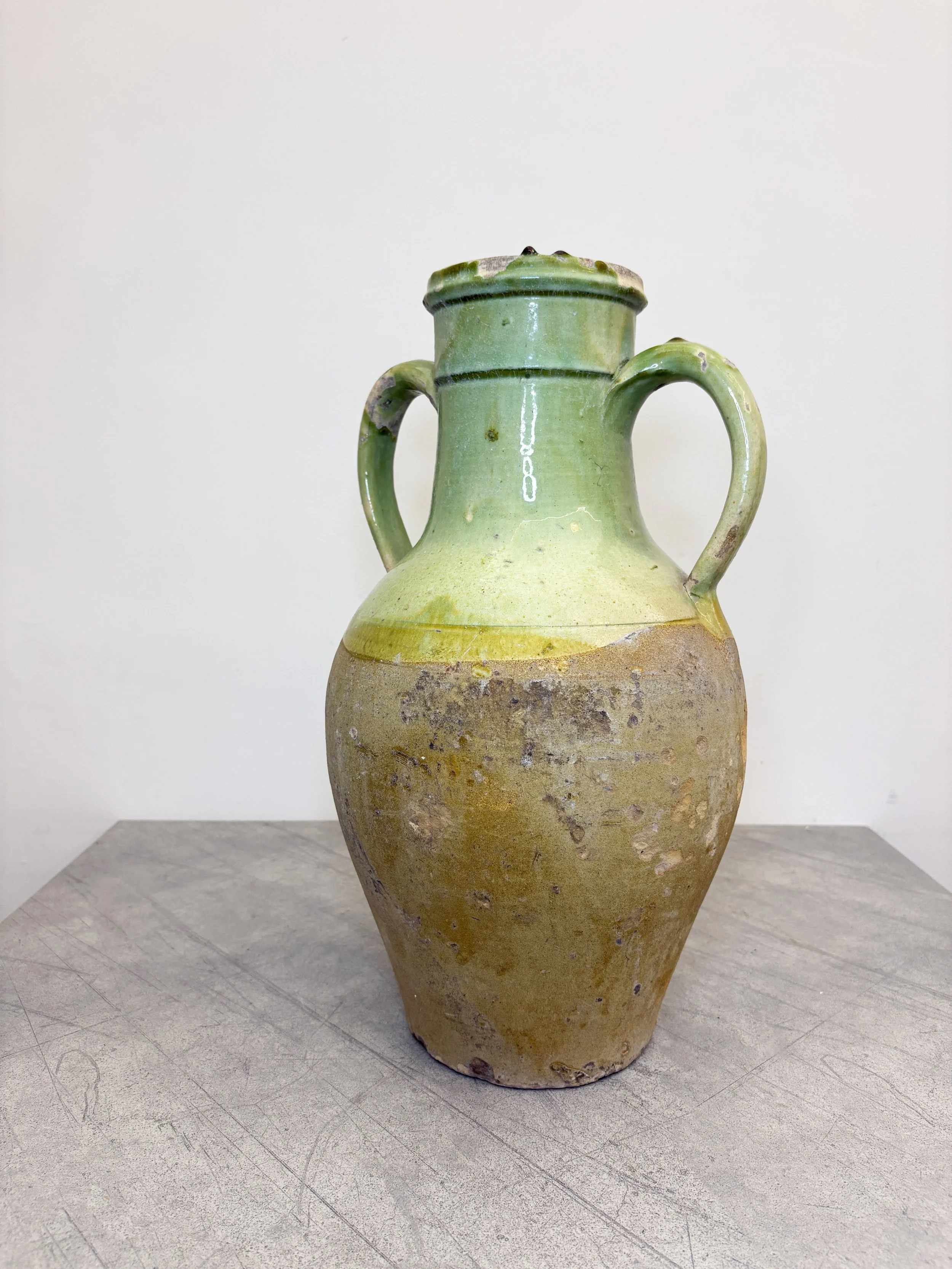 antique rustic ceramic vase with handles Puglia