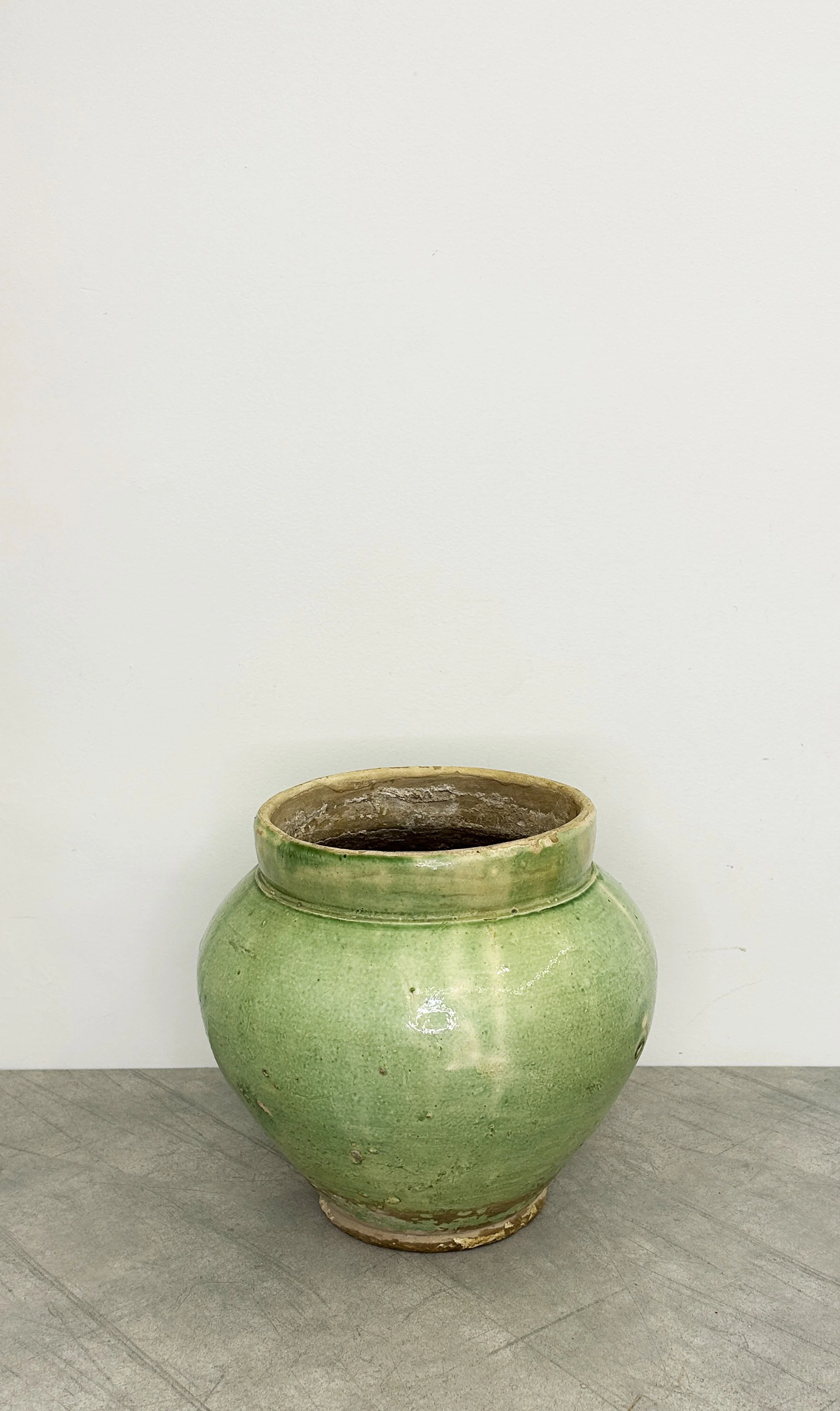 L Vintage Mint Green Planter