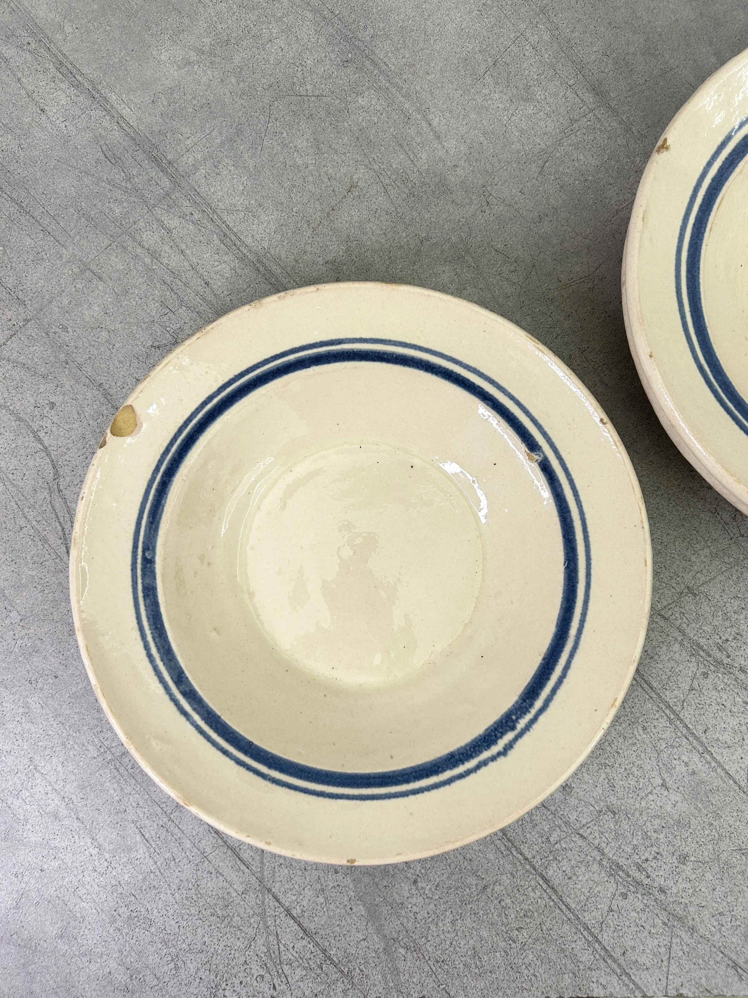 antique blue line plates