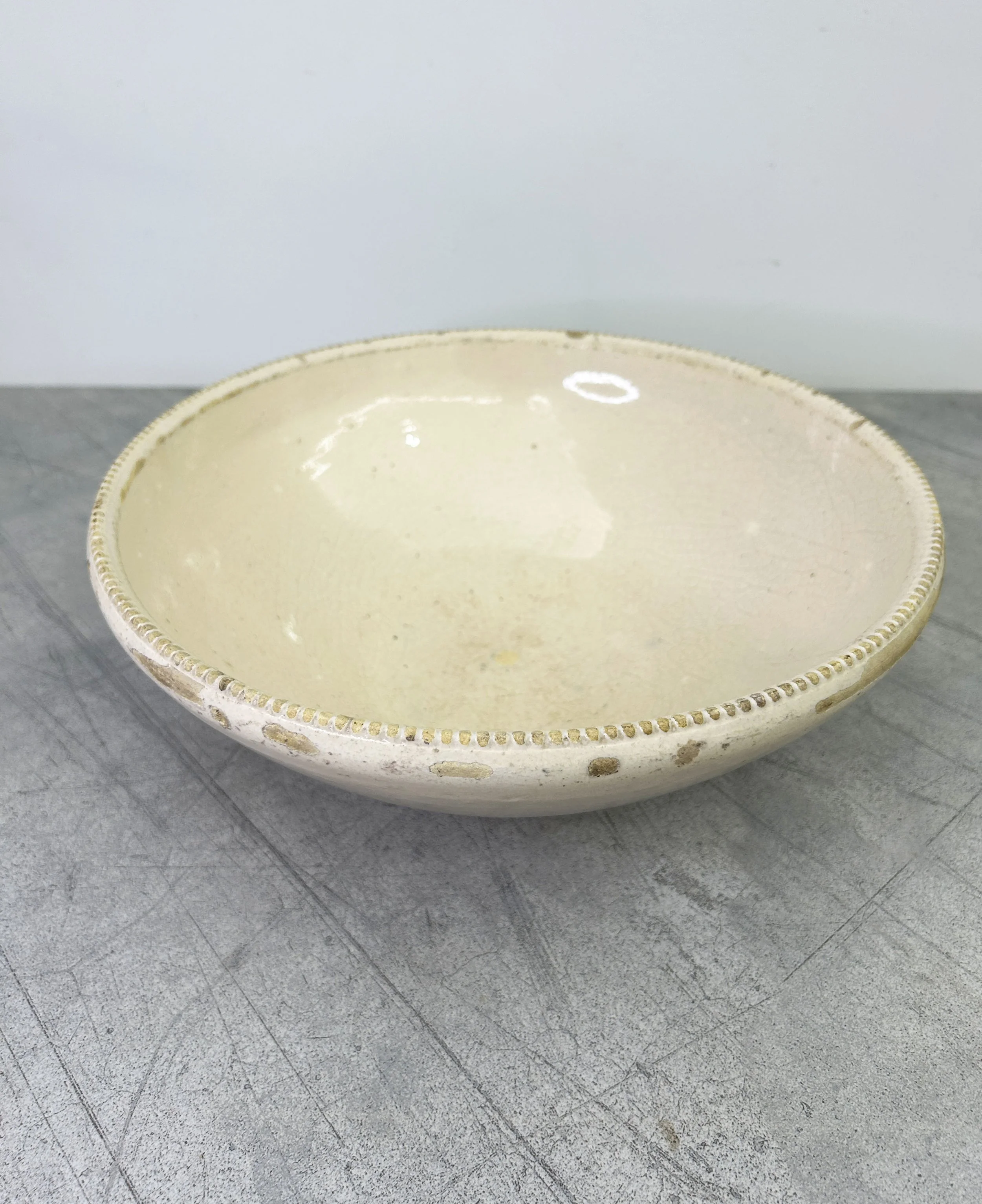 antique white glazed bowl Puglia