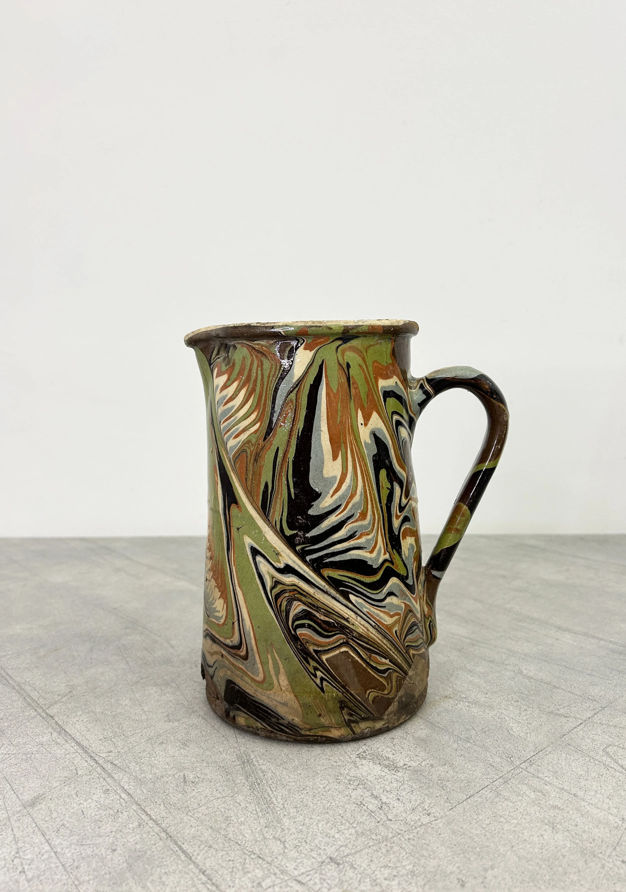 vintage marbled glaze jug