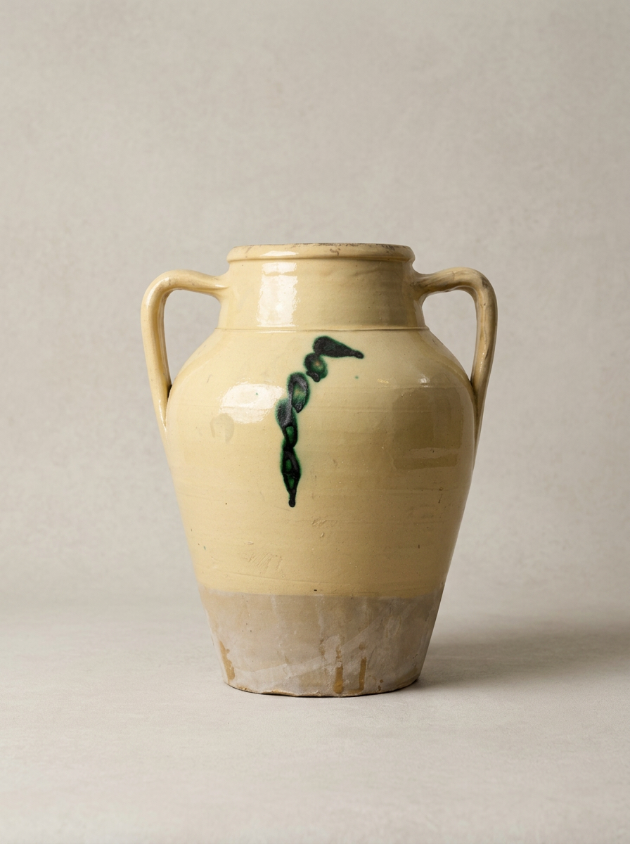 vintage green tree of life motif vase Calabria