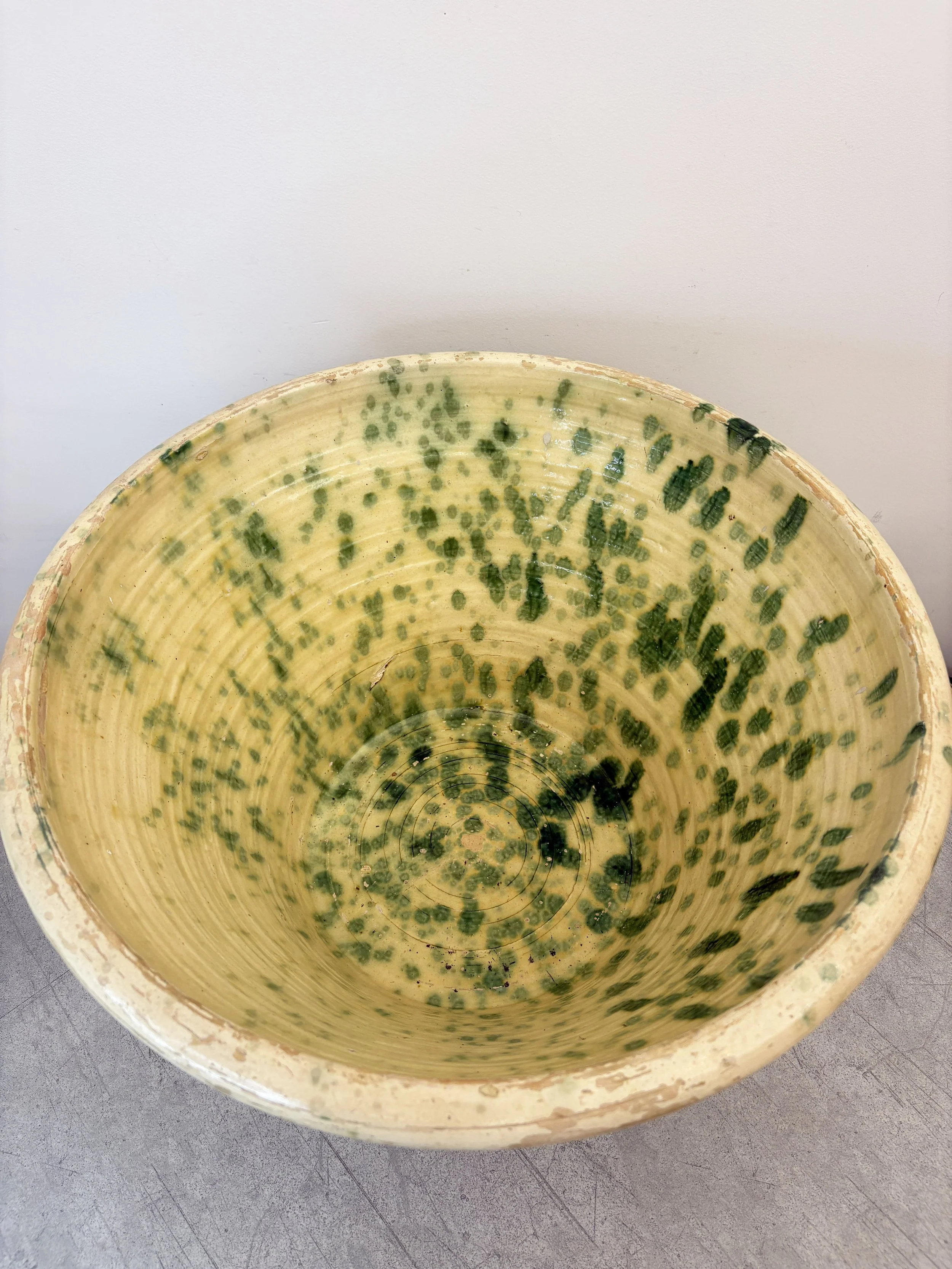 large Italian antique rustic bowl