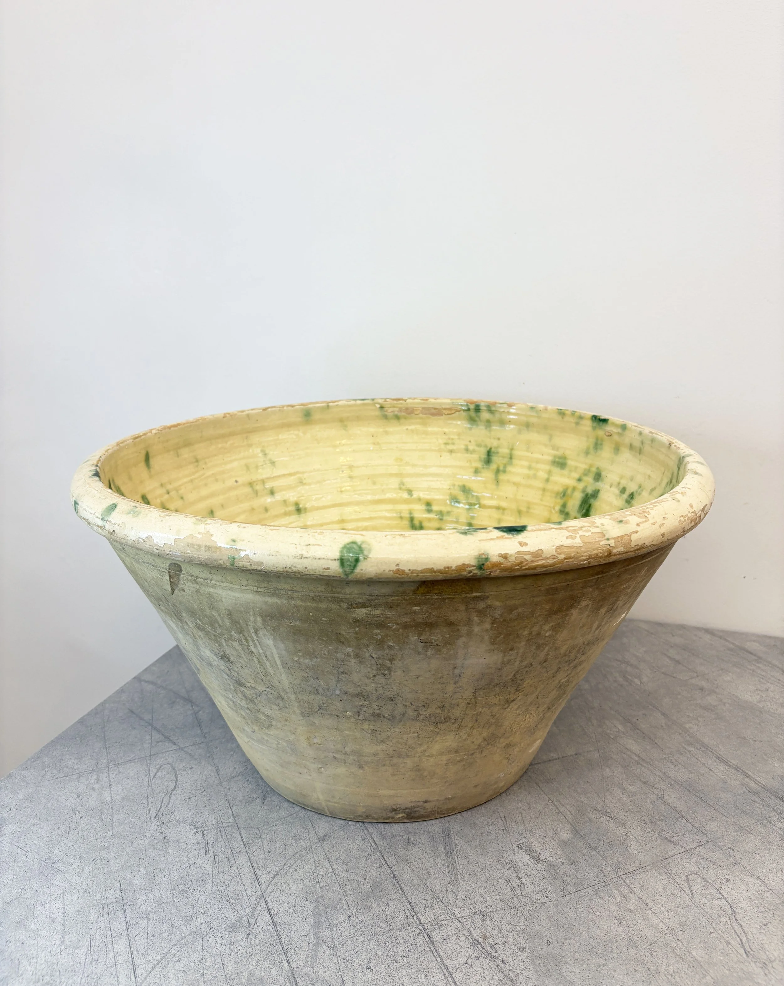antique Italian farmhouse ceramic bowl