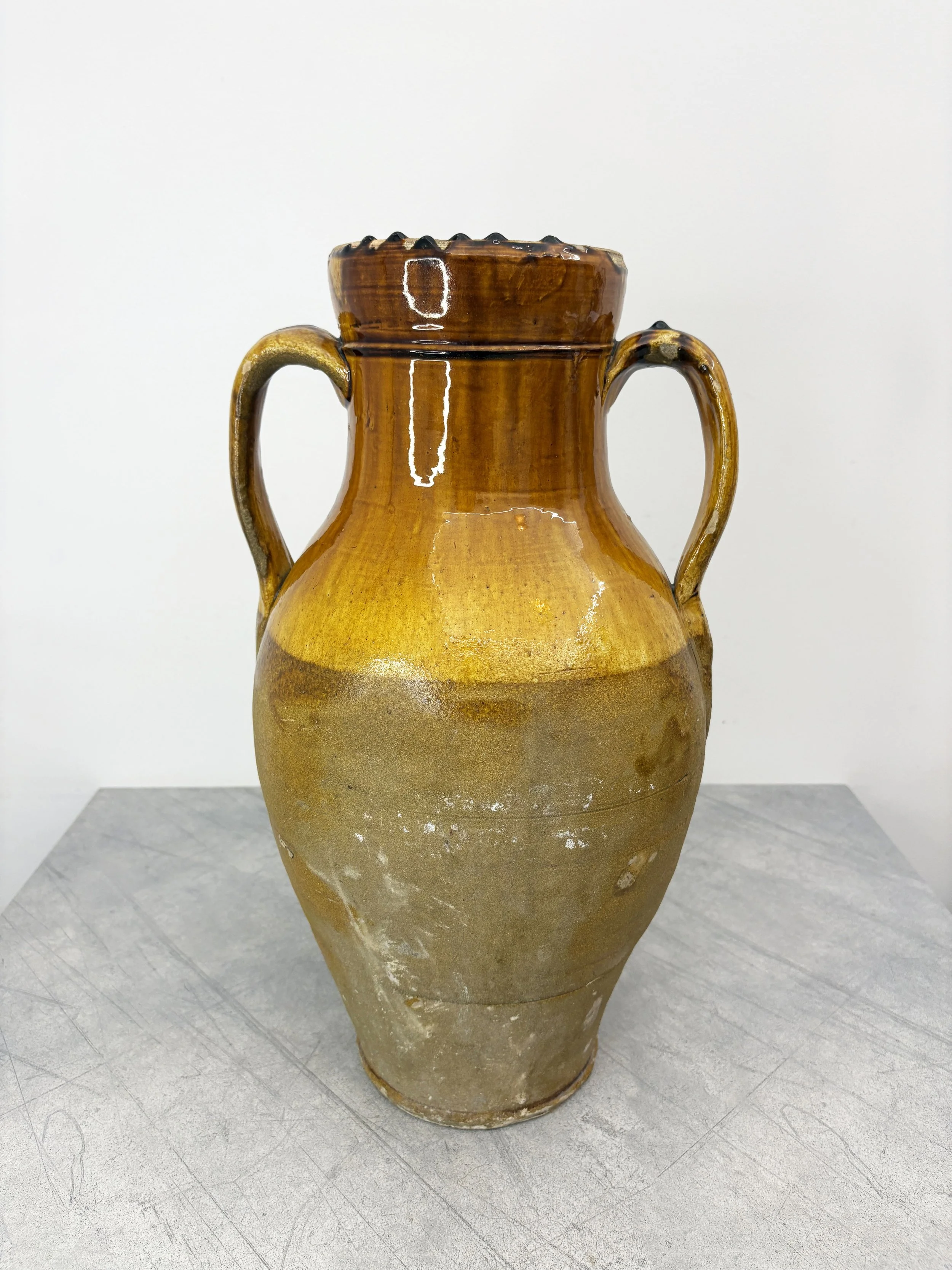 antique Italian ceramic vase with handles