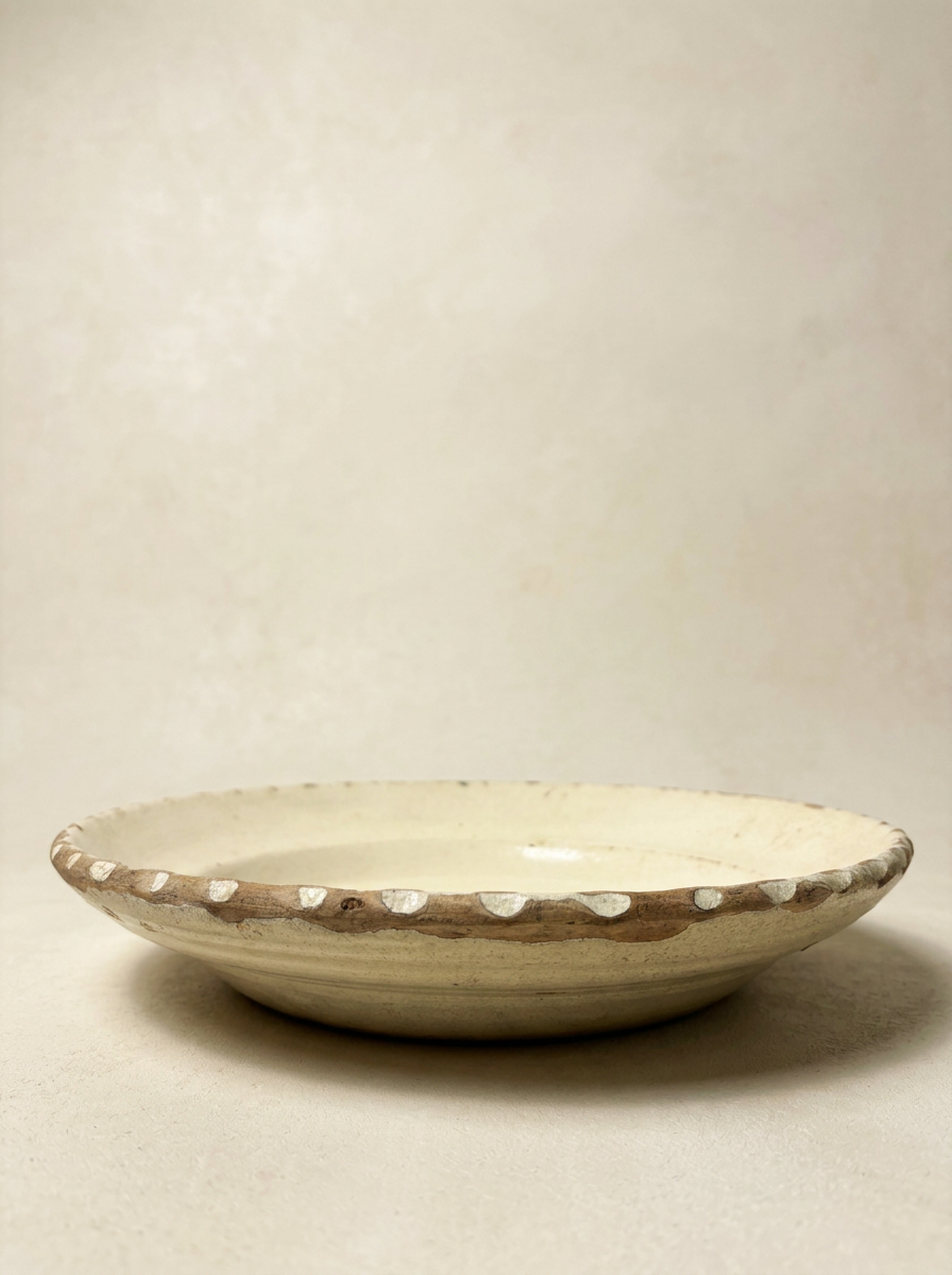 antique Italian plate with scalloped edge