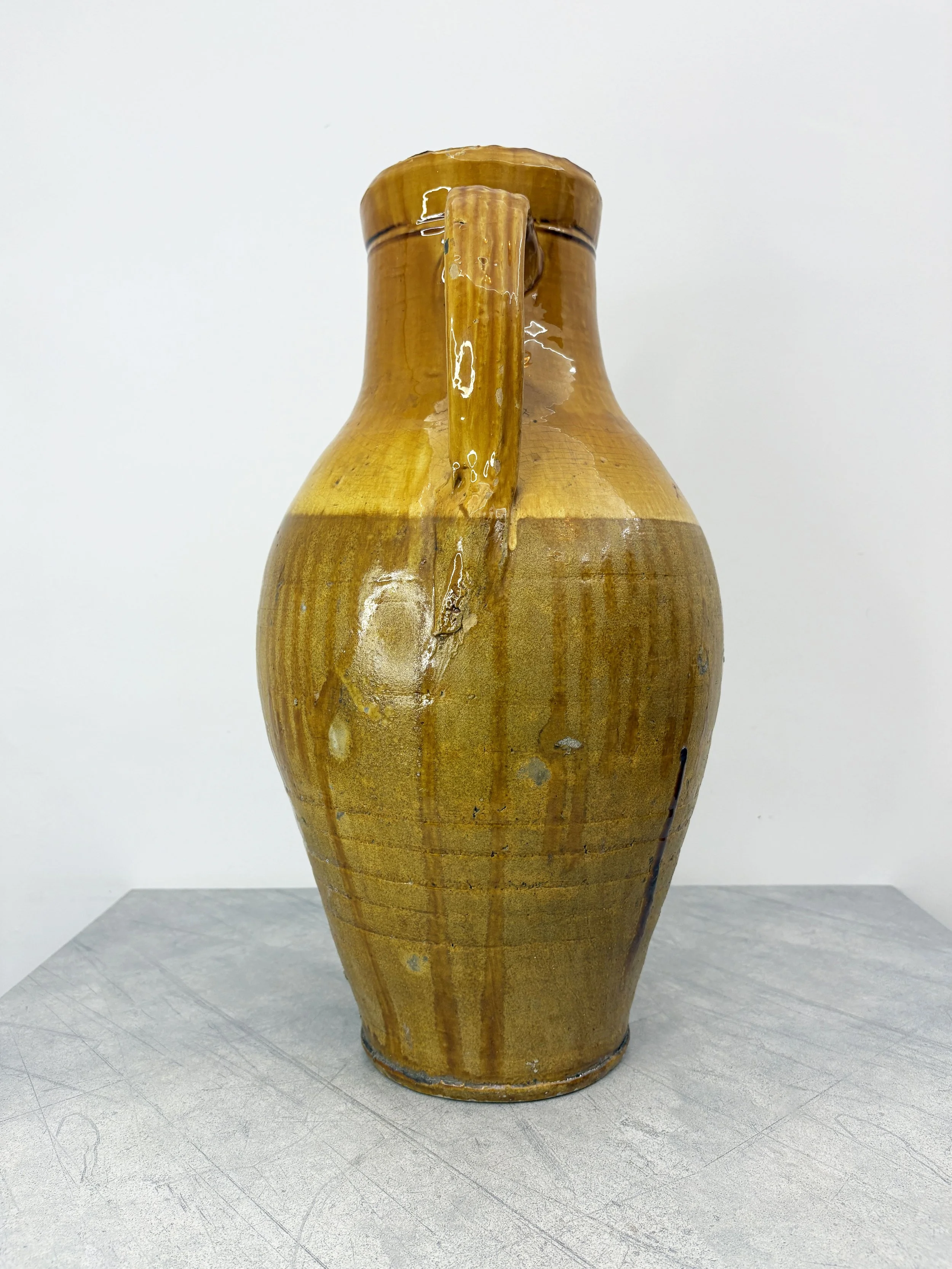 antique half glaze ceramic vase Puglia