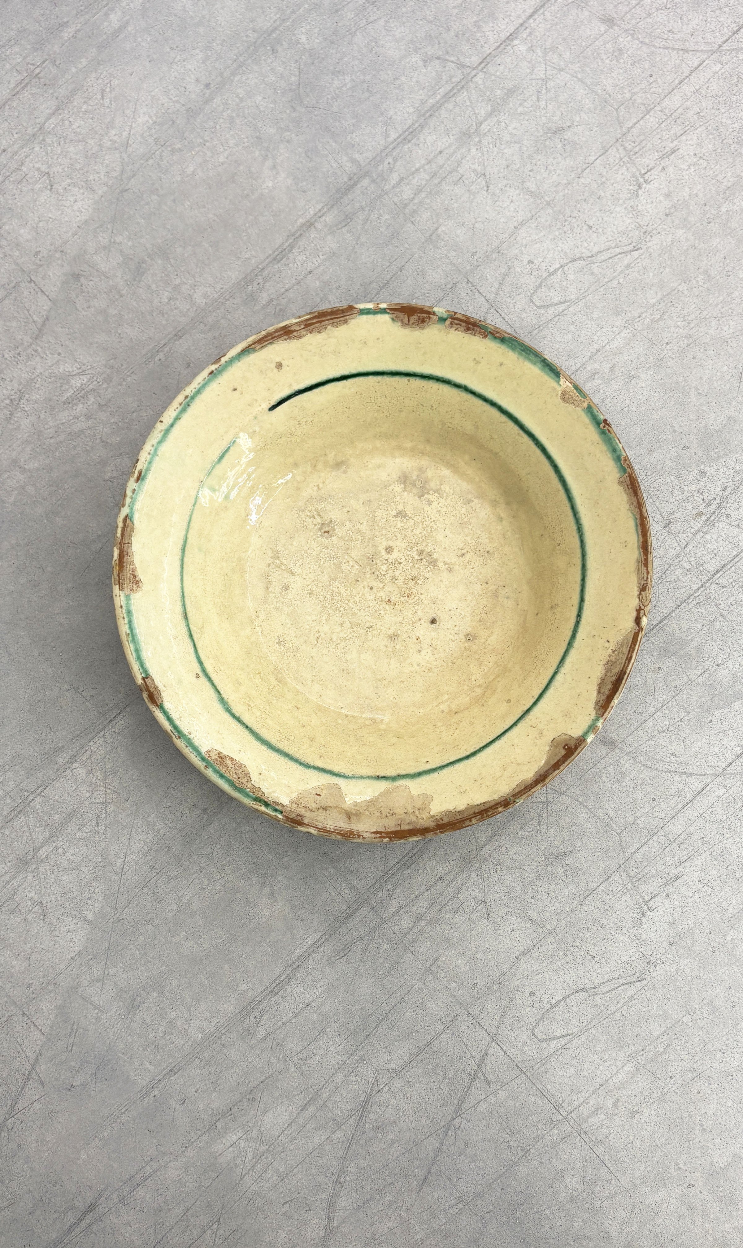 Antique Rustic Green Stripe Plate