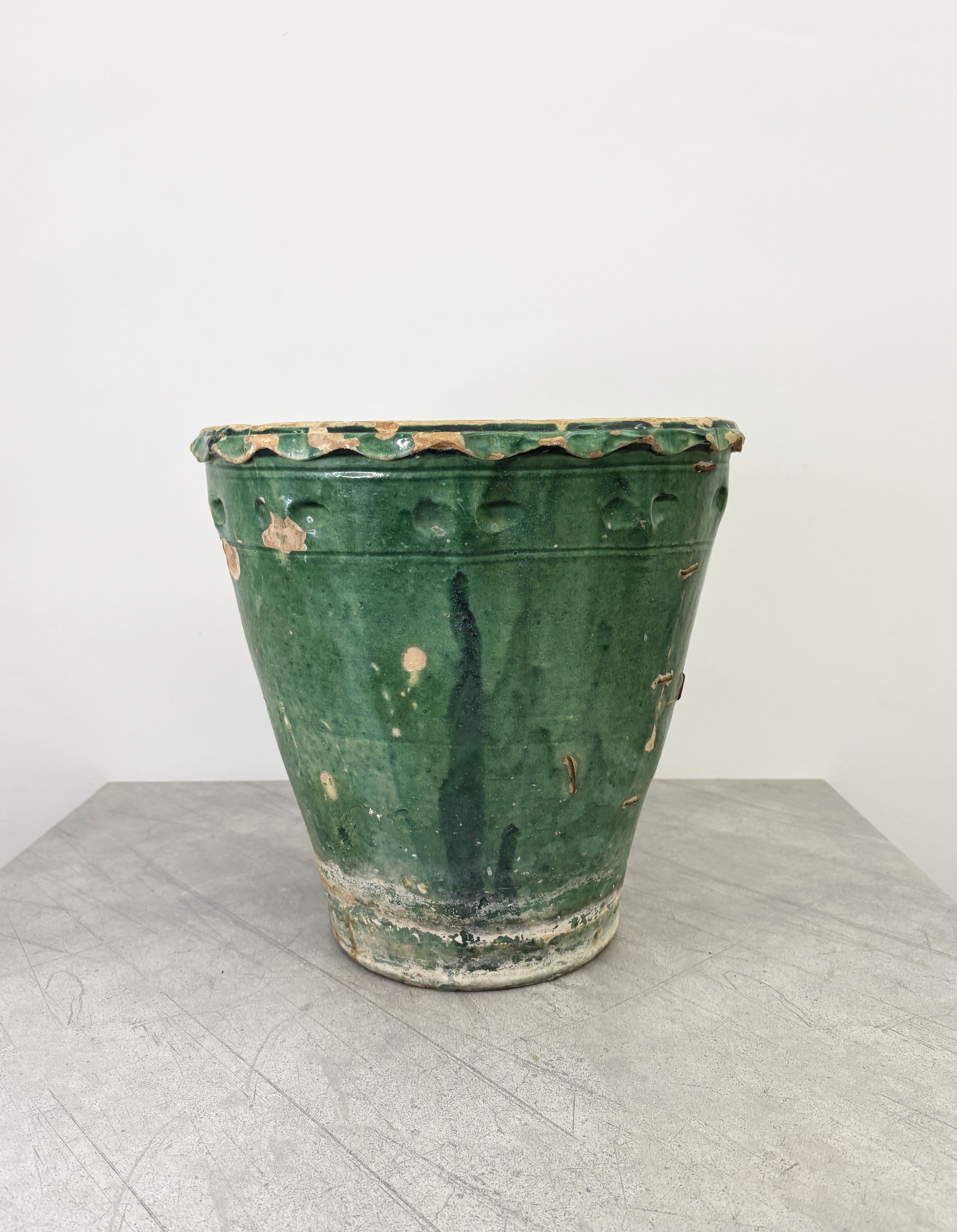 large green ceramic planter