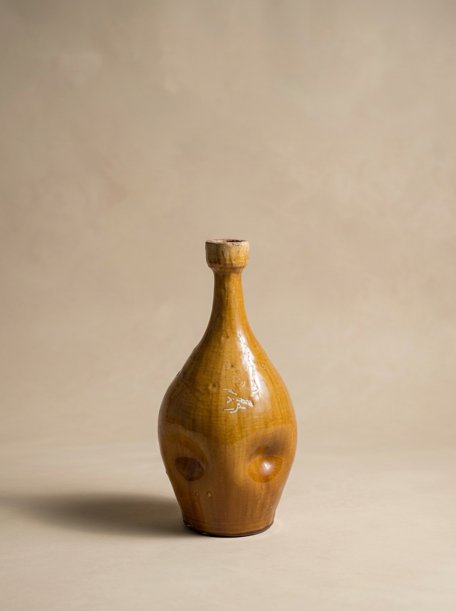 Vintage Orange Glaze Bottle