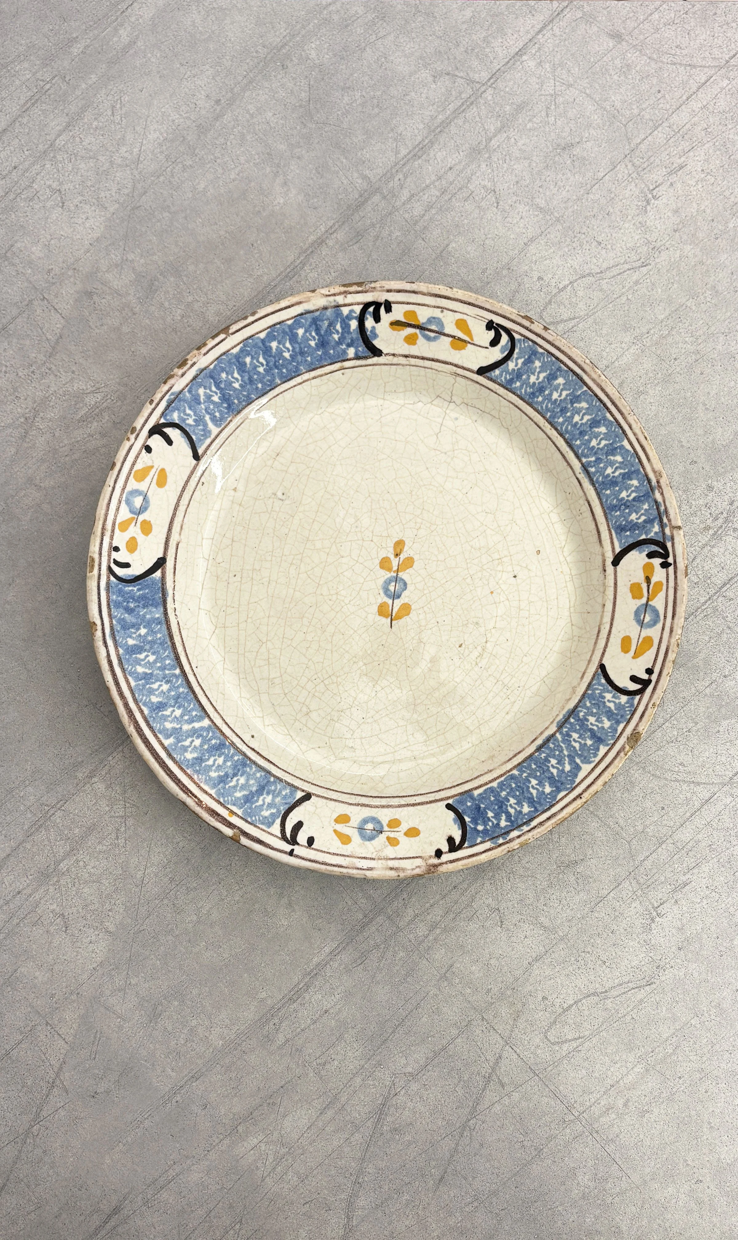 Large Antique Hand Painted Plate