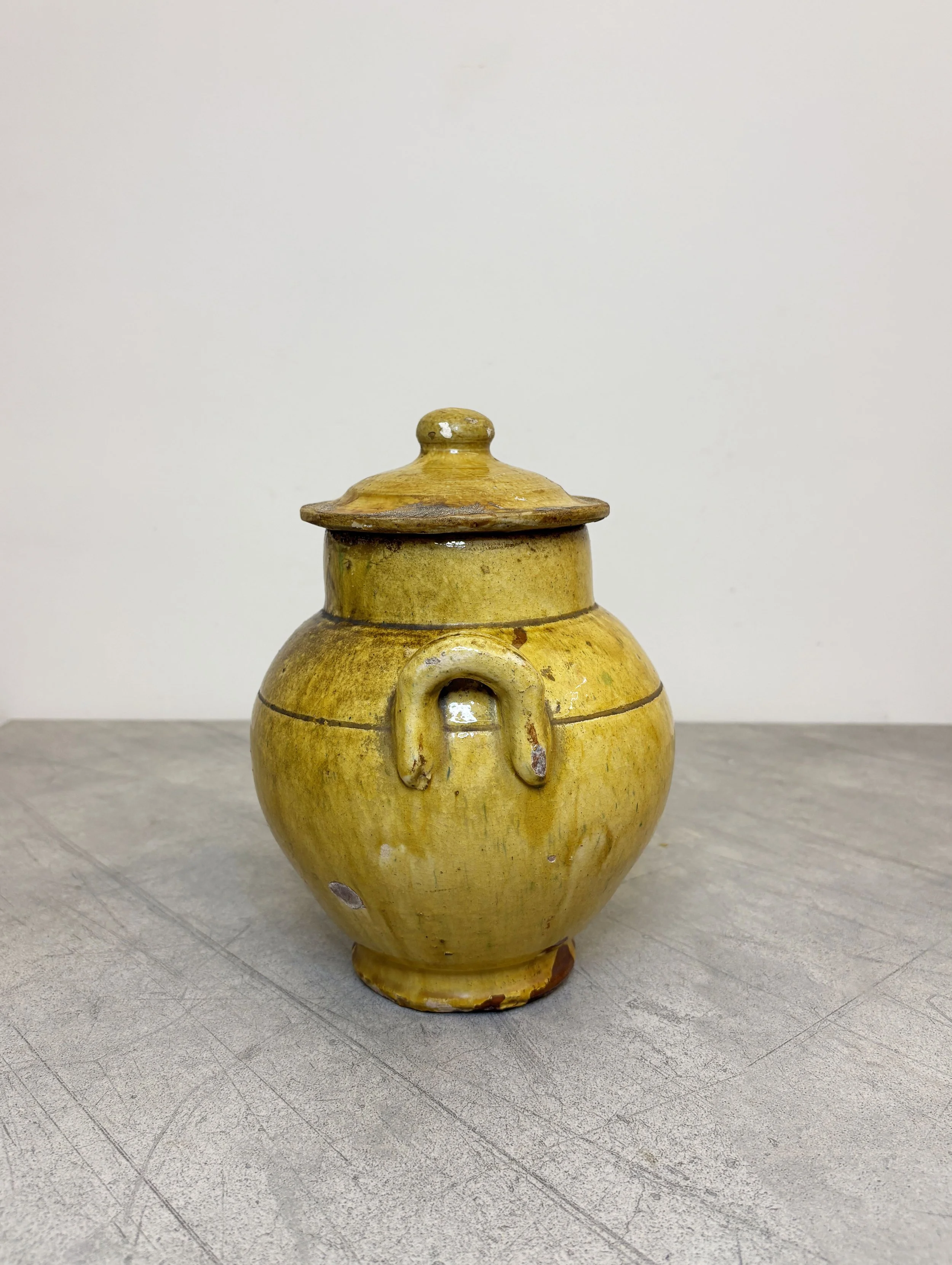 antique Italian yellow pot