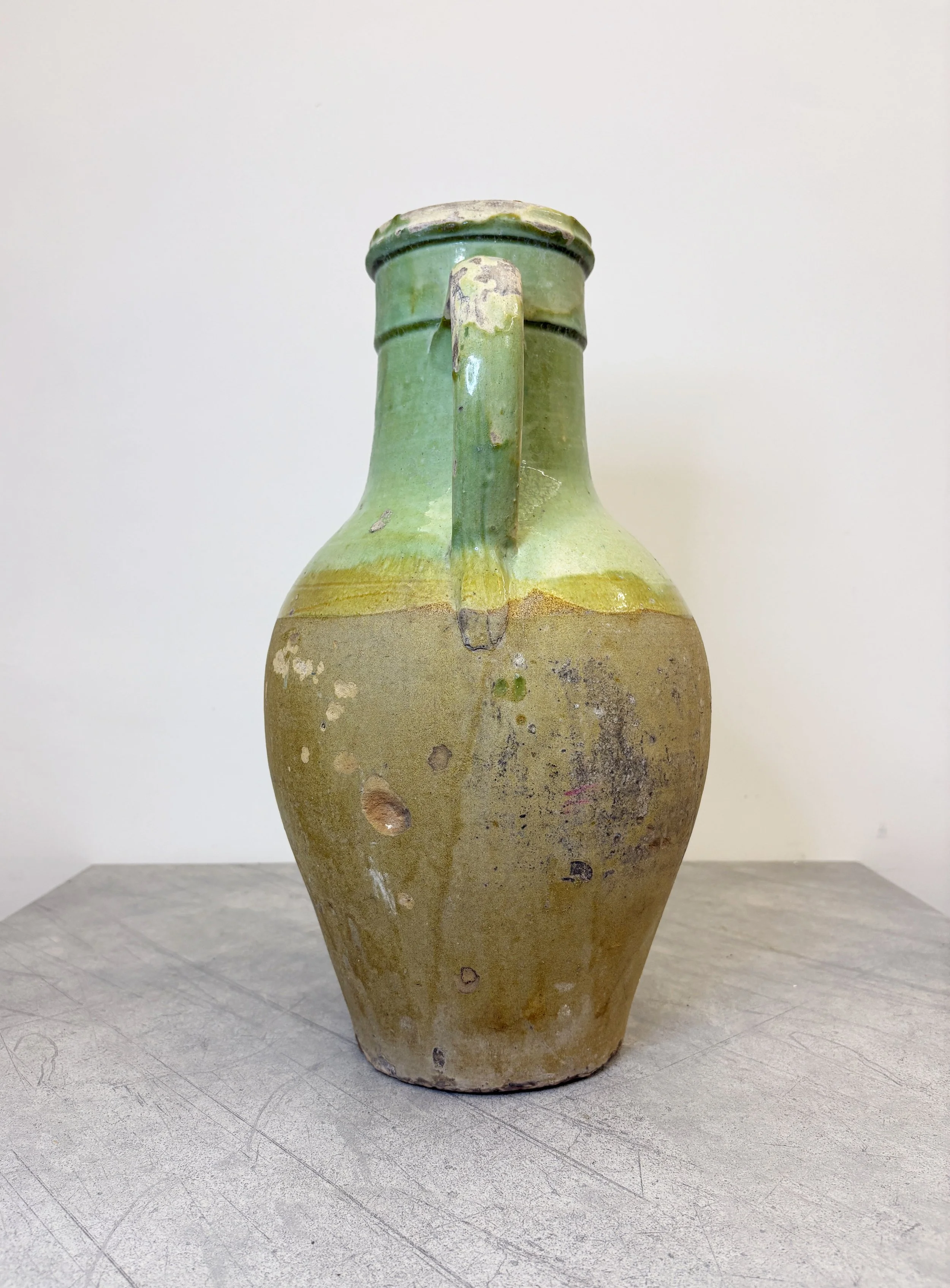 pastel green glazed ceramic vase Puglia