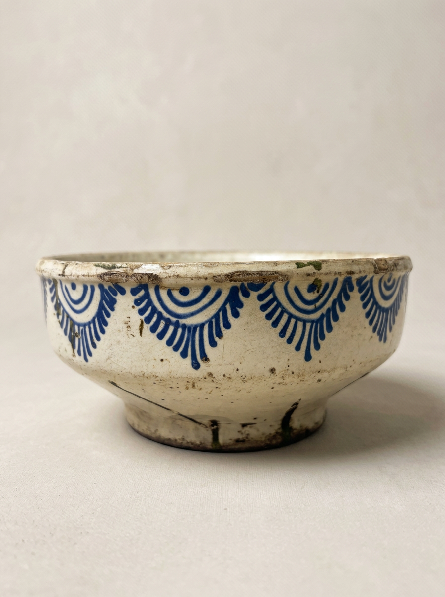 hand painted antique ceramic farmhouse bowl