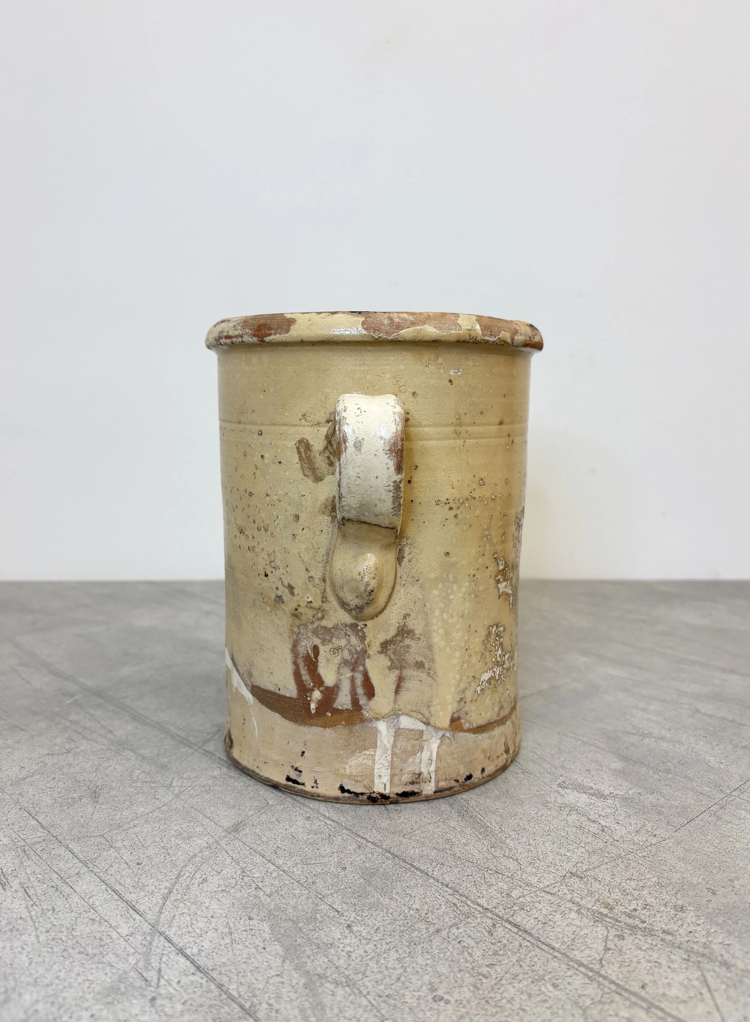 antique cream glazed anchovy pot