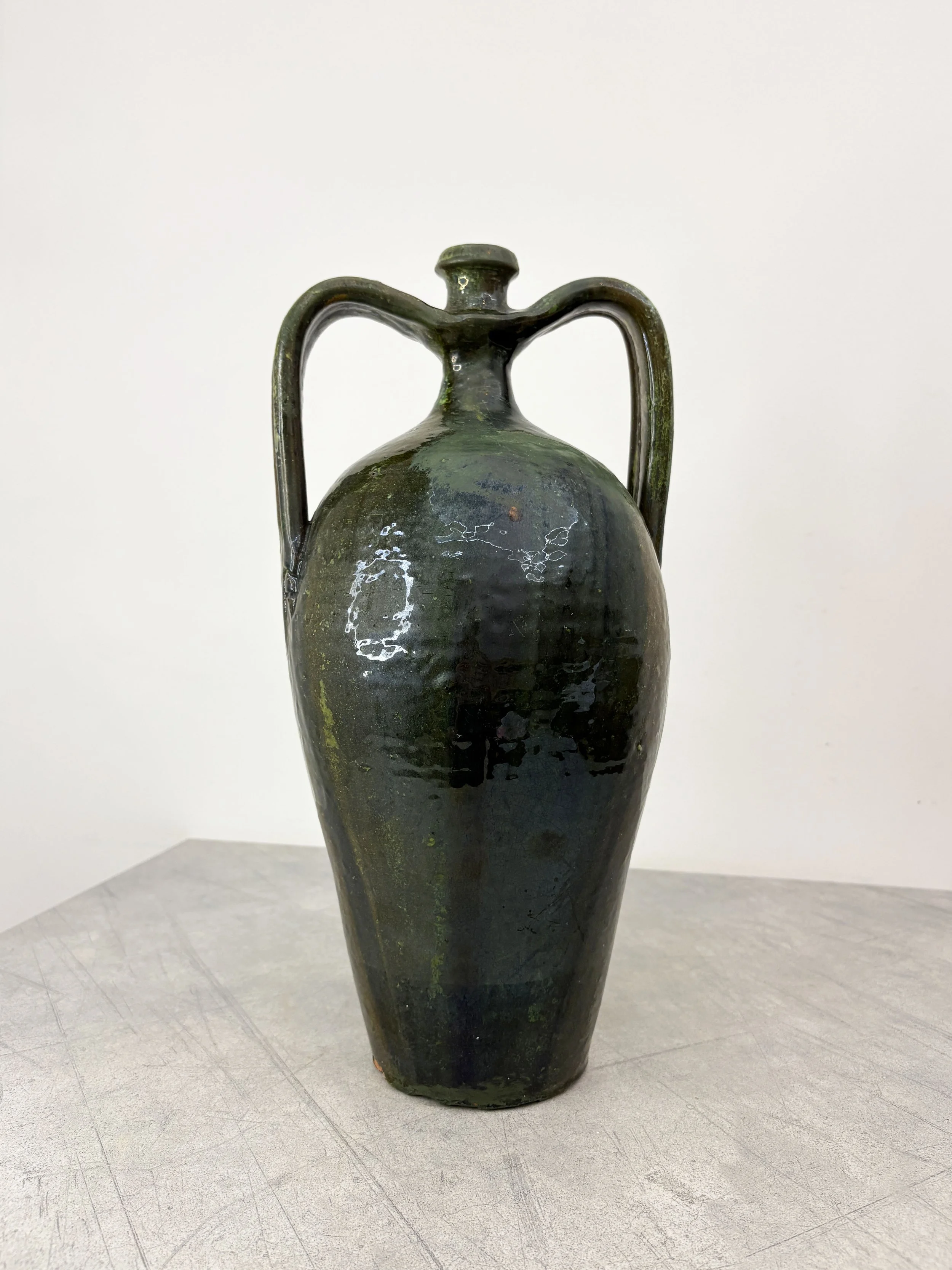 green glazed ceramic amphora Calabria
