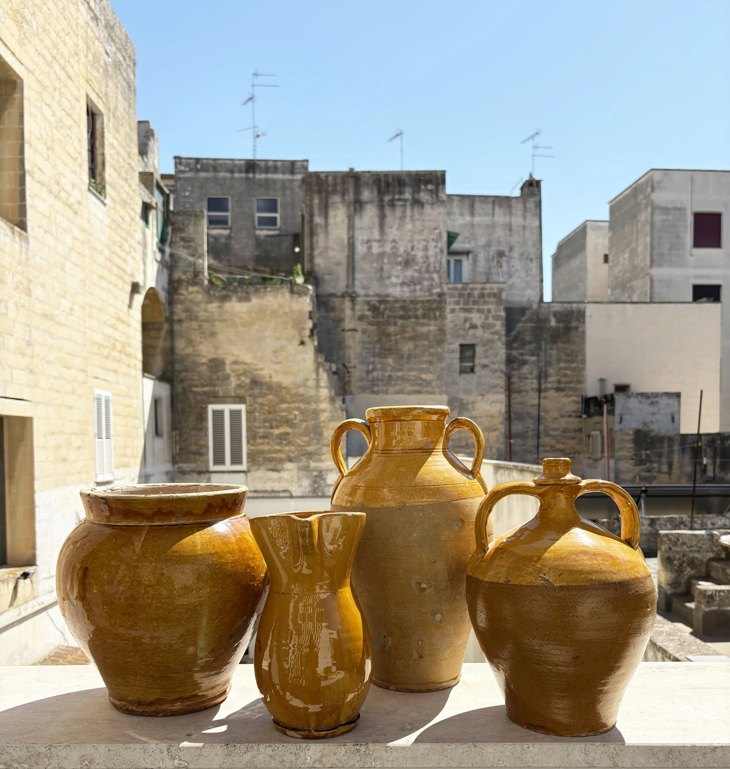 vintage yellow glaze farmhouse pottery Puglia
