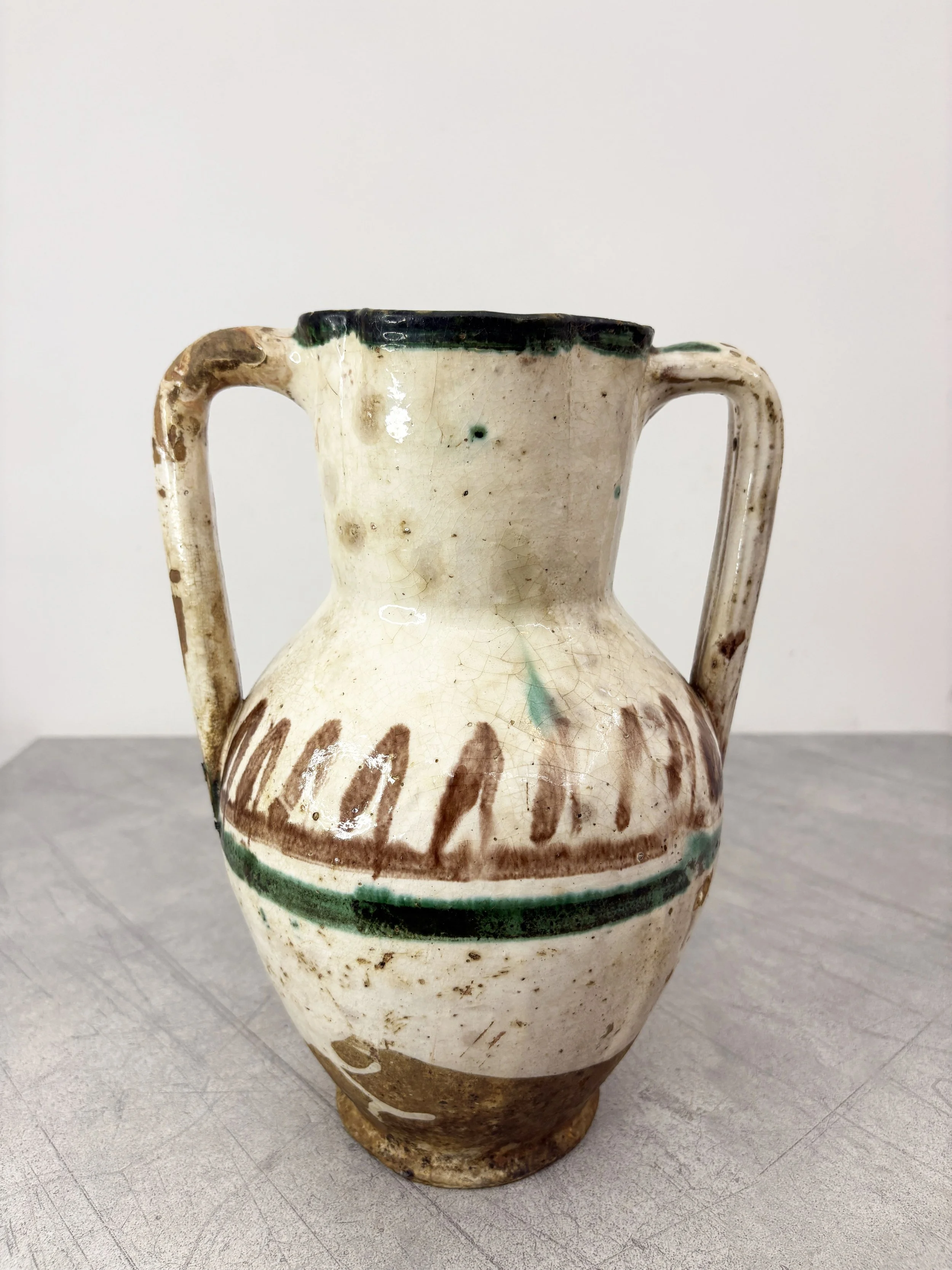 antique hand painted ceramic vase