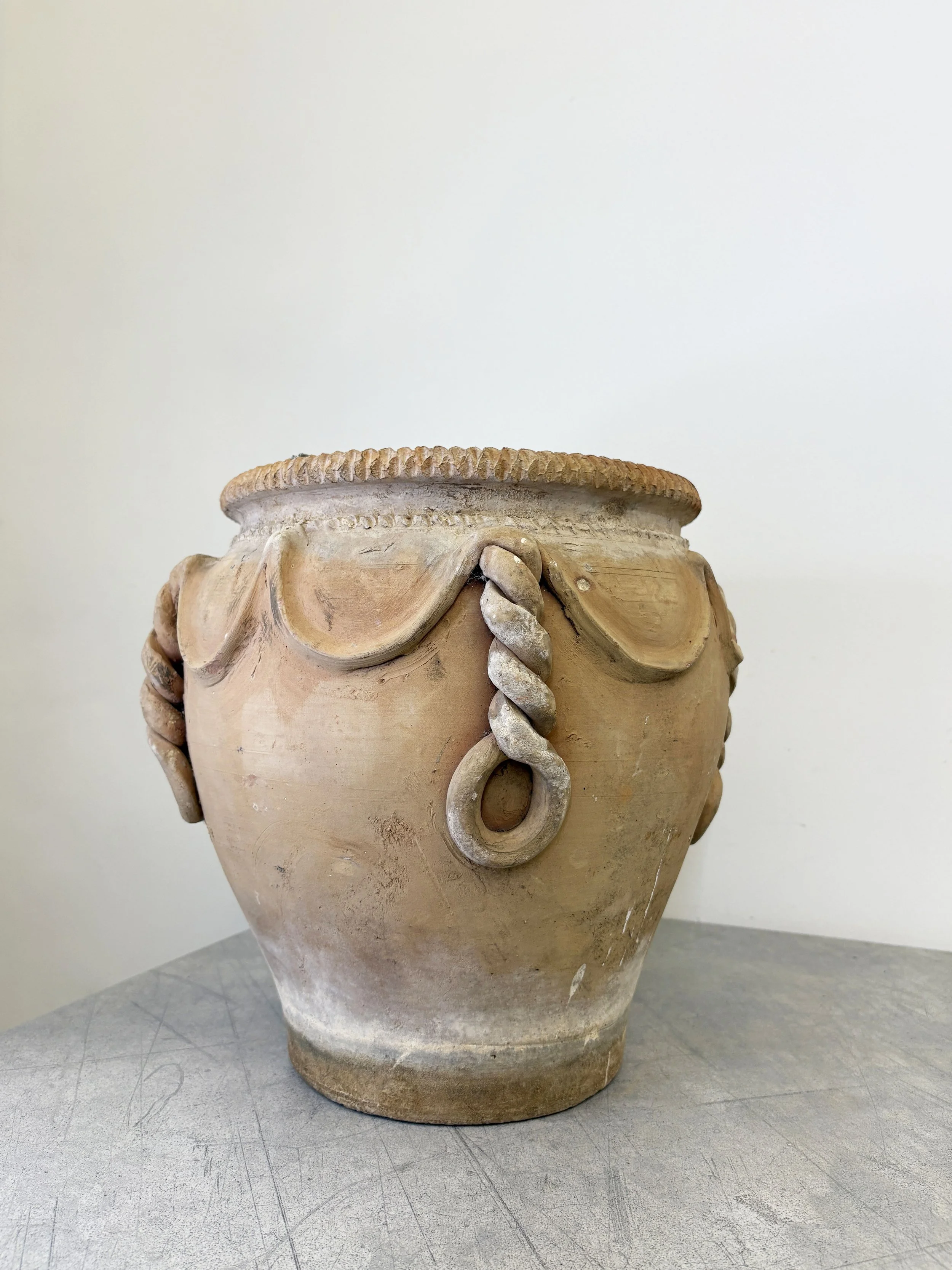 antique Pugliese ceramic plant pot