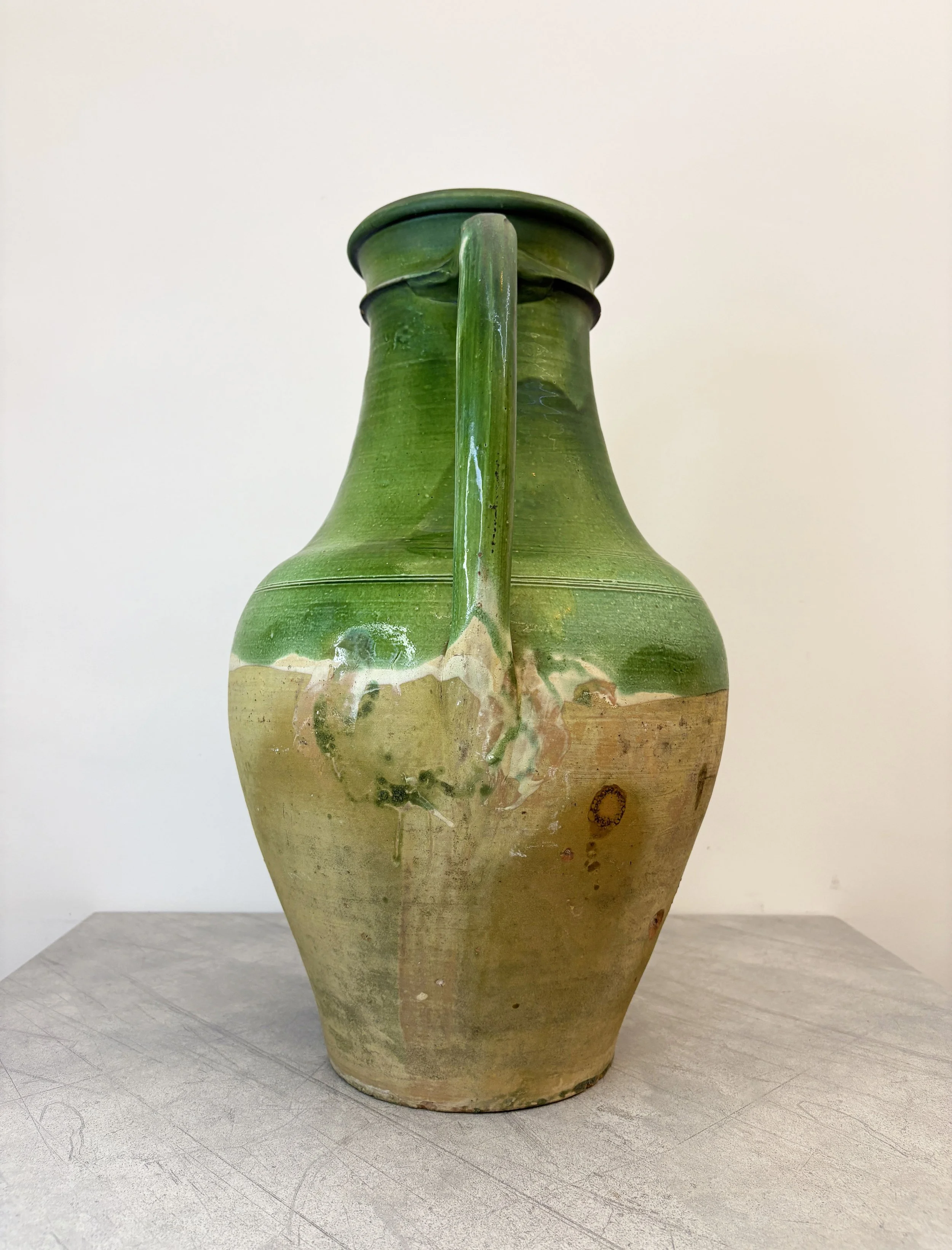 large antique green Italian amphora