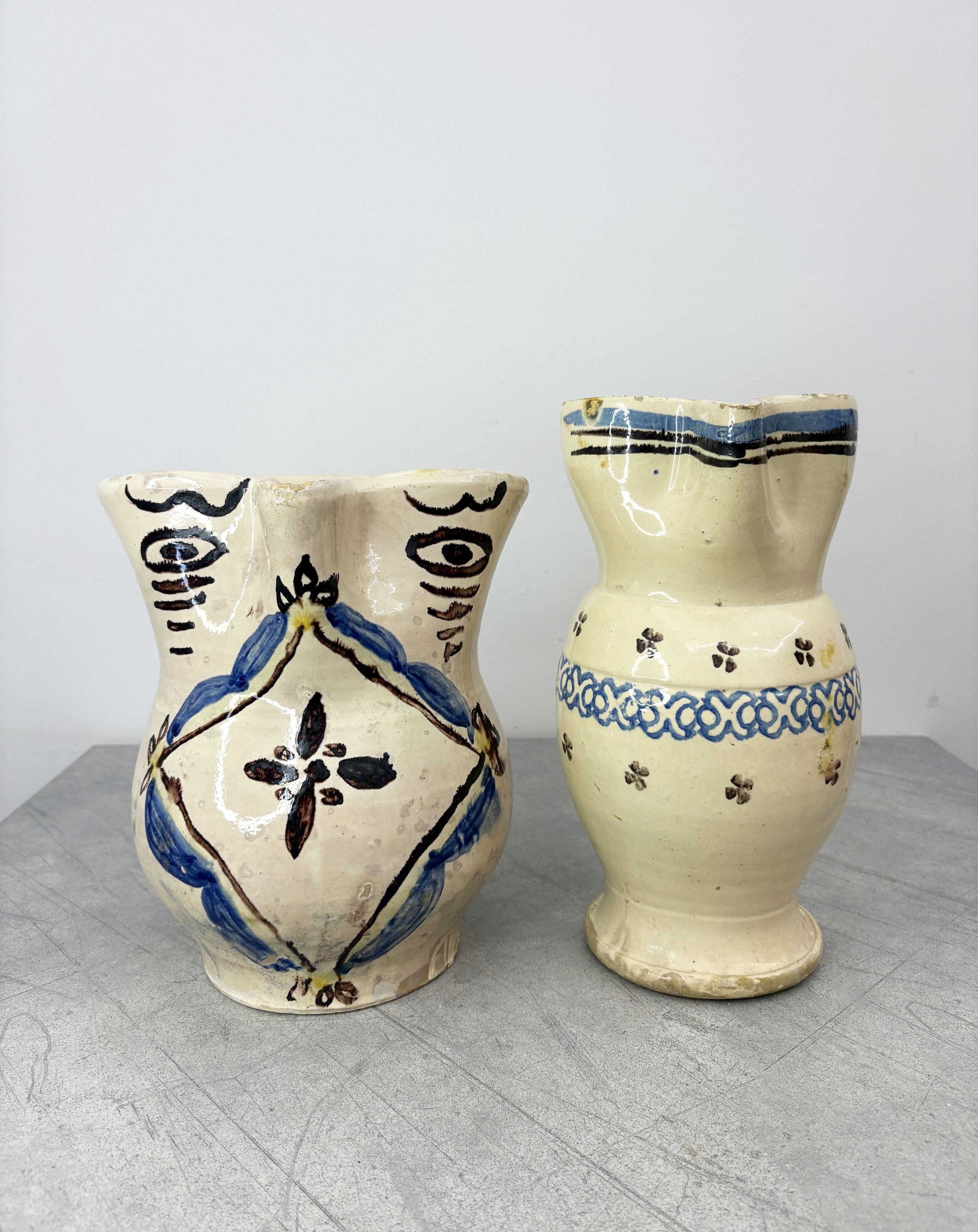 2 large traditional hand painted jugs Puglia