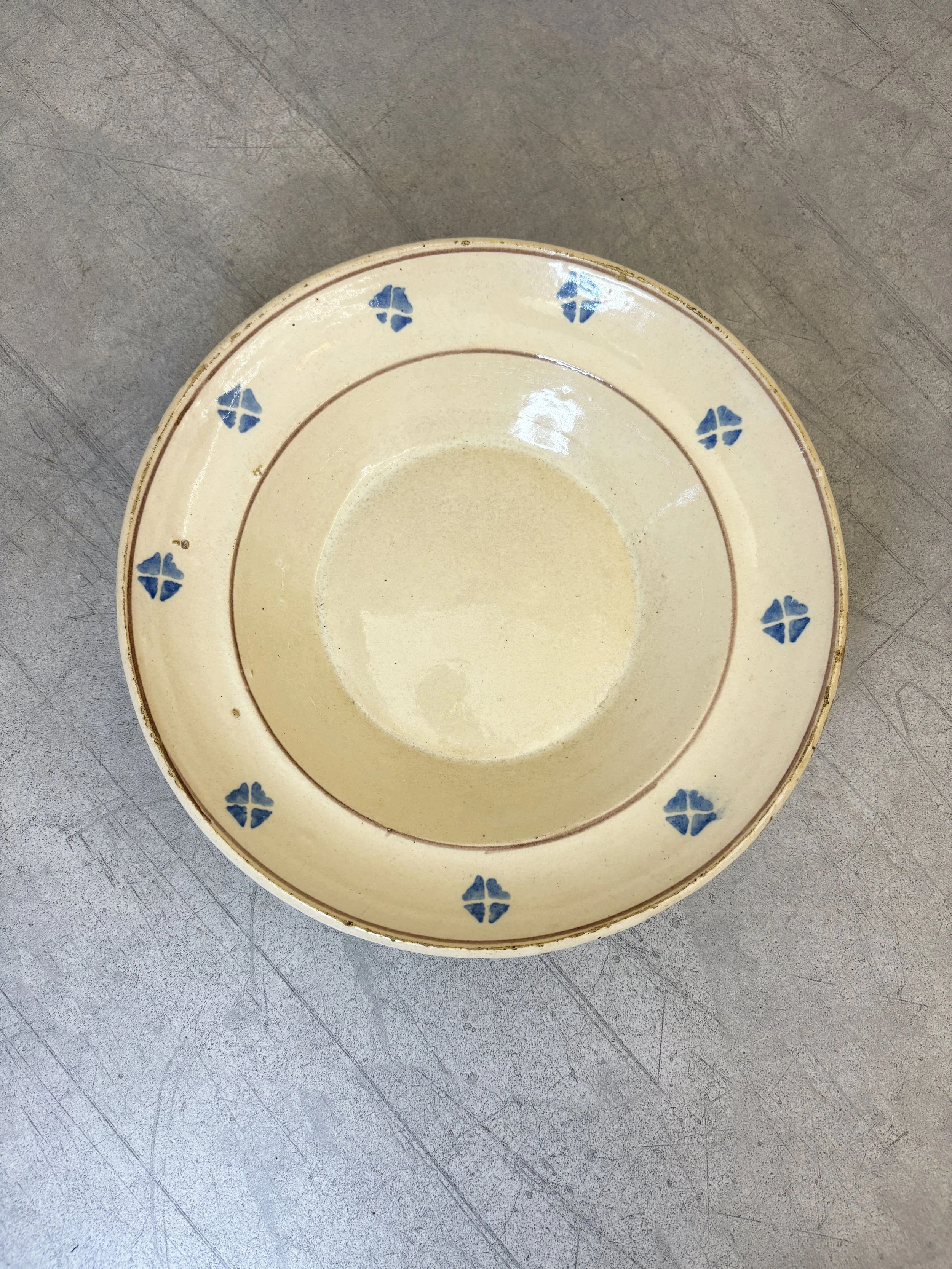 blue floral hand painted plate Puglia