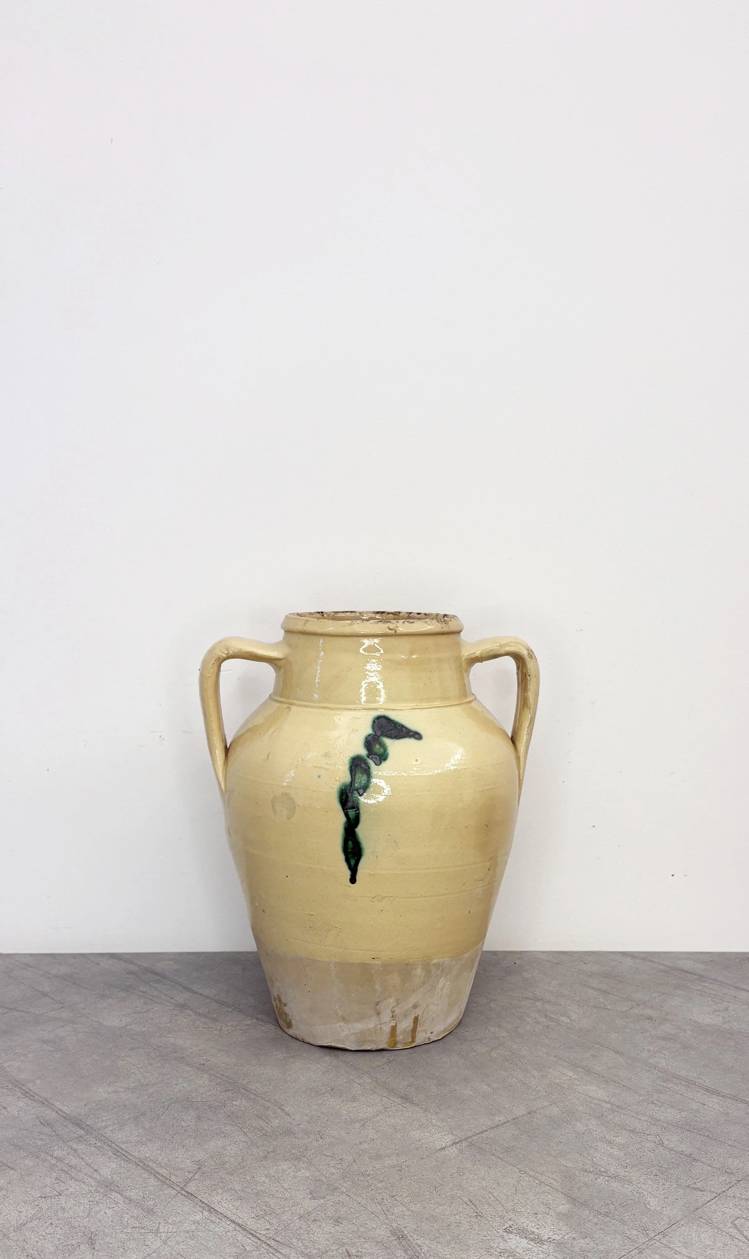 Antique Green Tree of Life Confit Pot