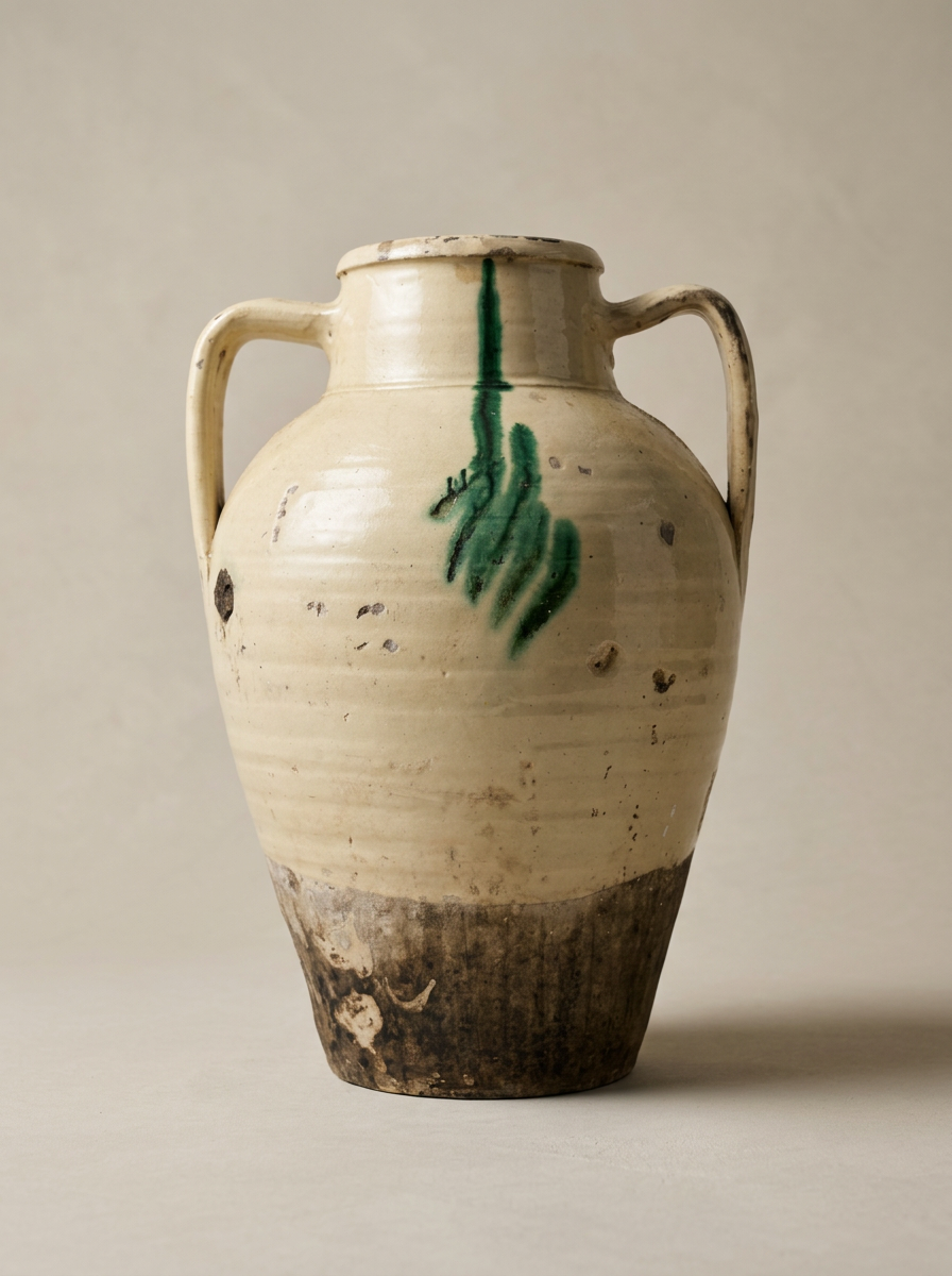 large vase with green tree of life design Calabria